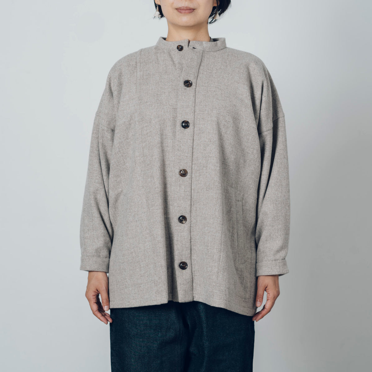 Accepting orders until 3/31 [Echizen Half Coat] Wool (Black Merino)/Gr