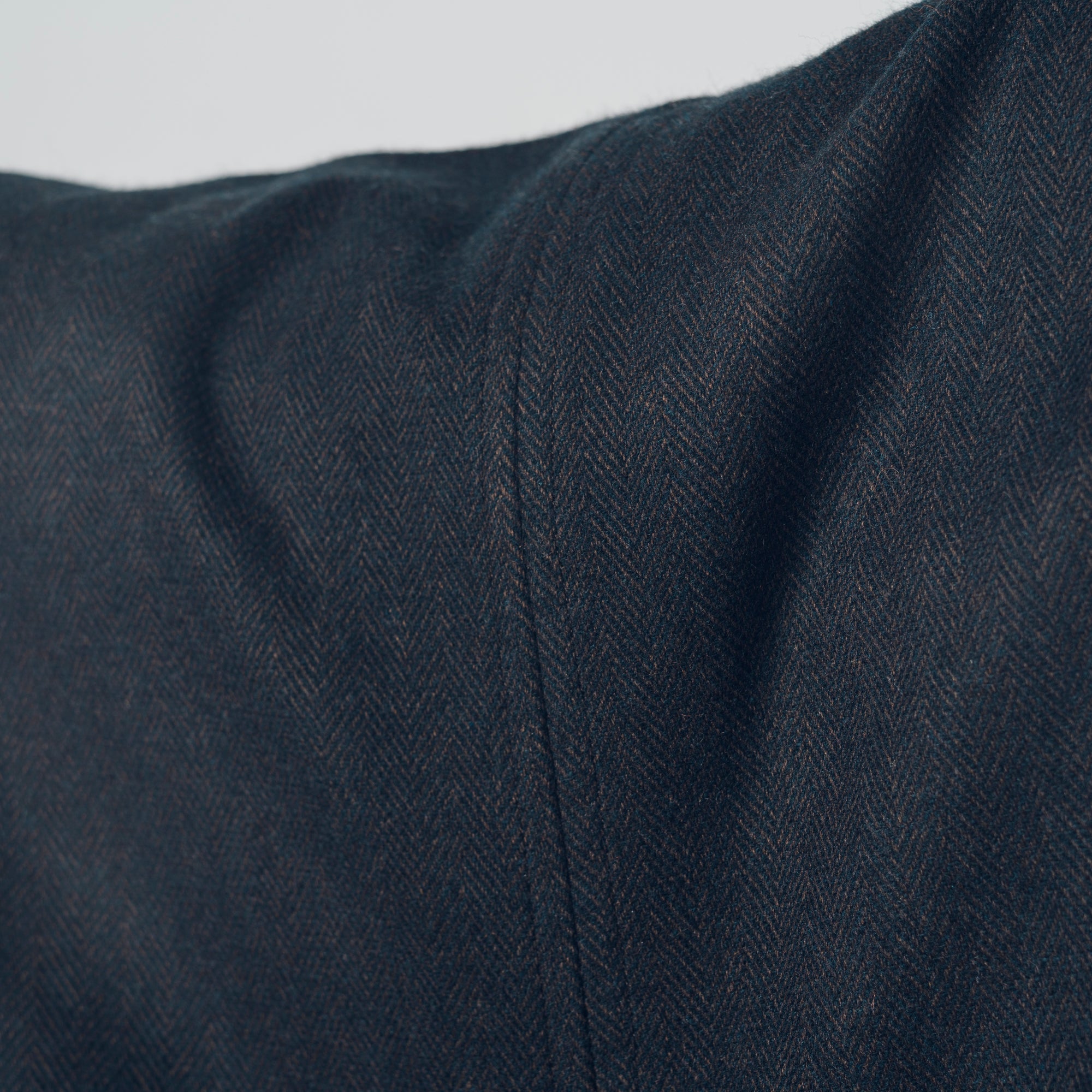 Long Gathered Sleeve Haori - Rescue Wool Herringbone / Navy