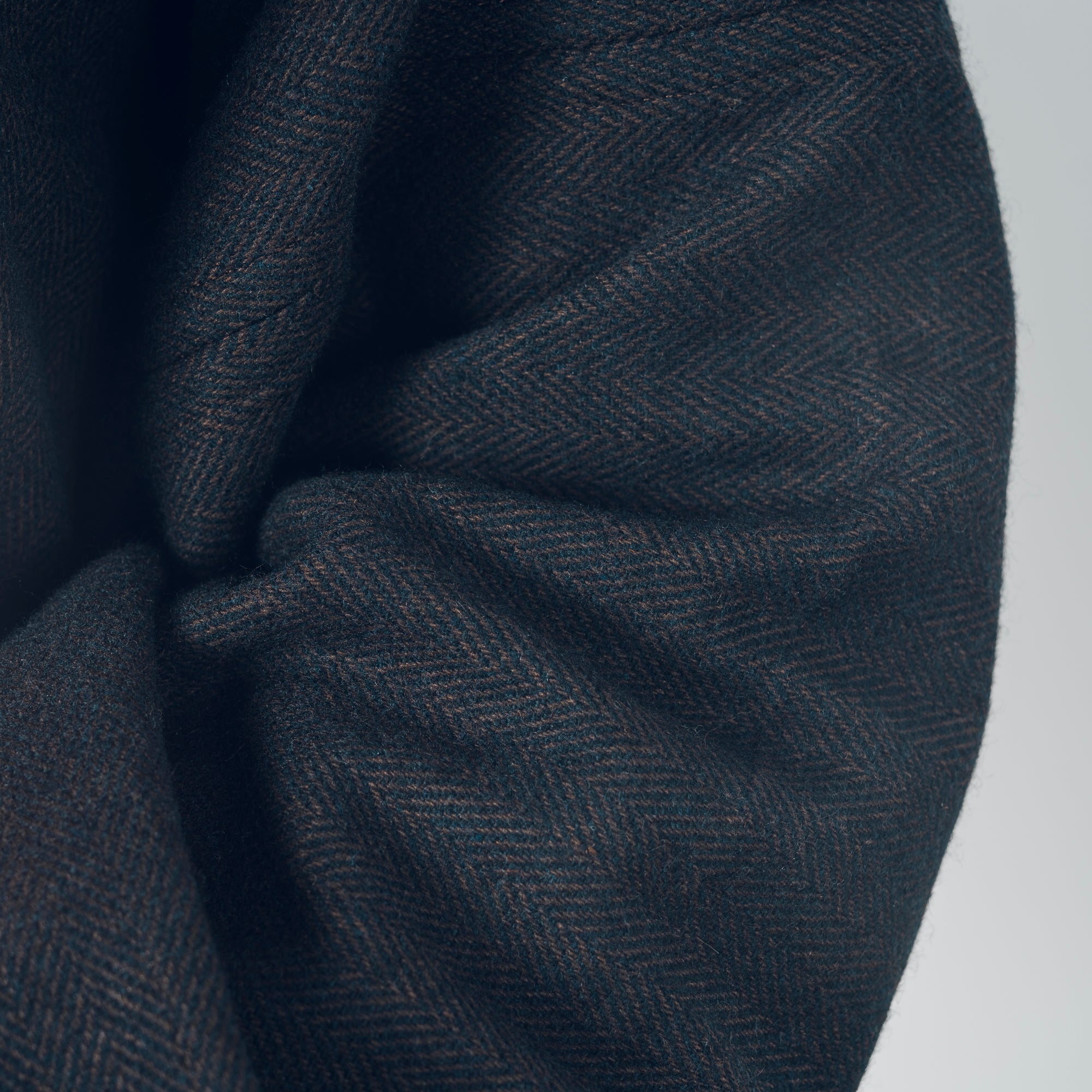 Long Gathered Sleeve Haori - Rescue Wool Herringbone / Navy