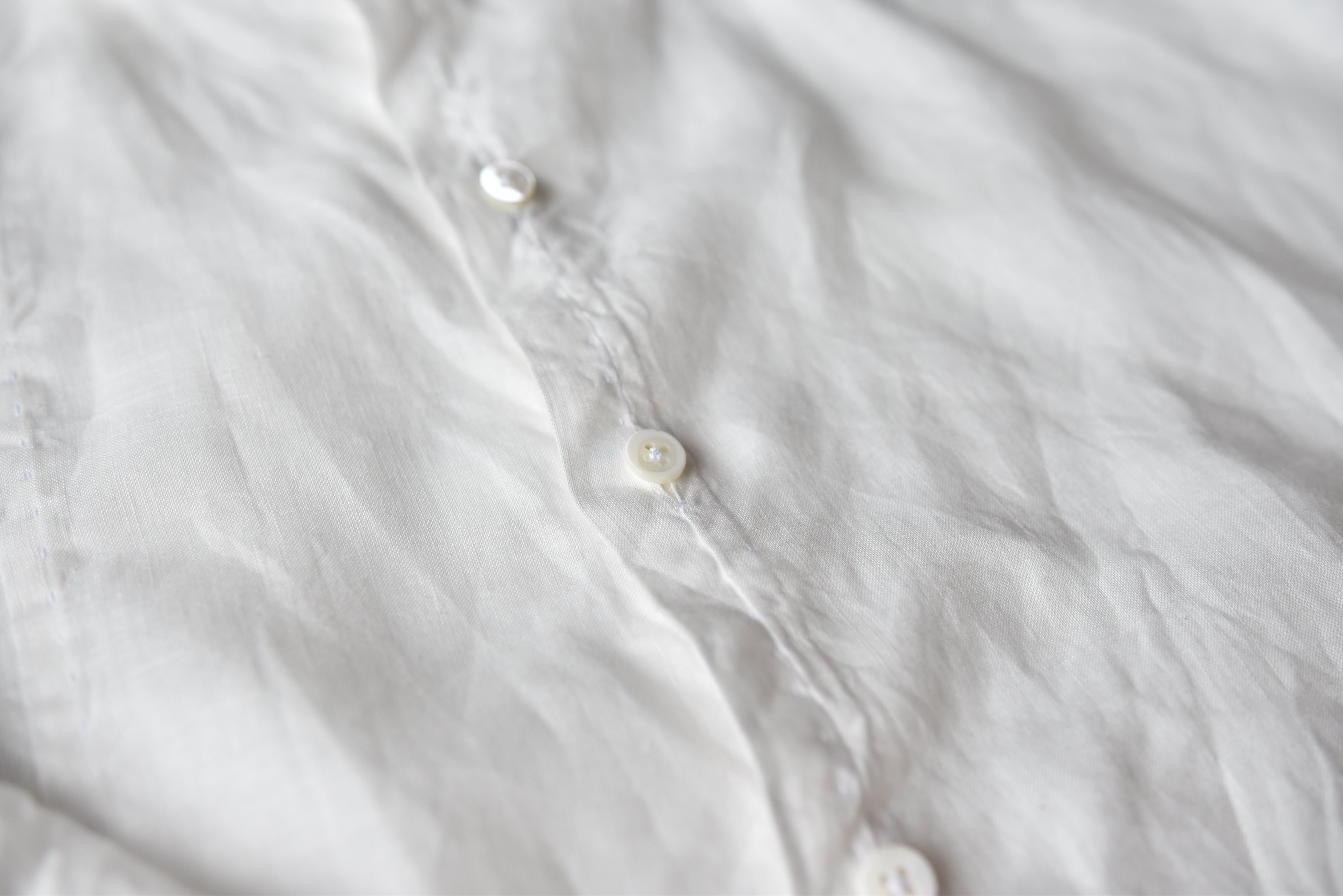 Echizen Three-Panel Sleeve Shirt/Blouse Fabric - Linen, White, For Handmade Crafts