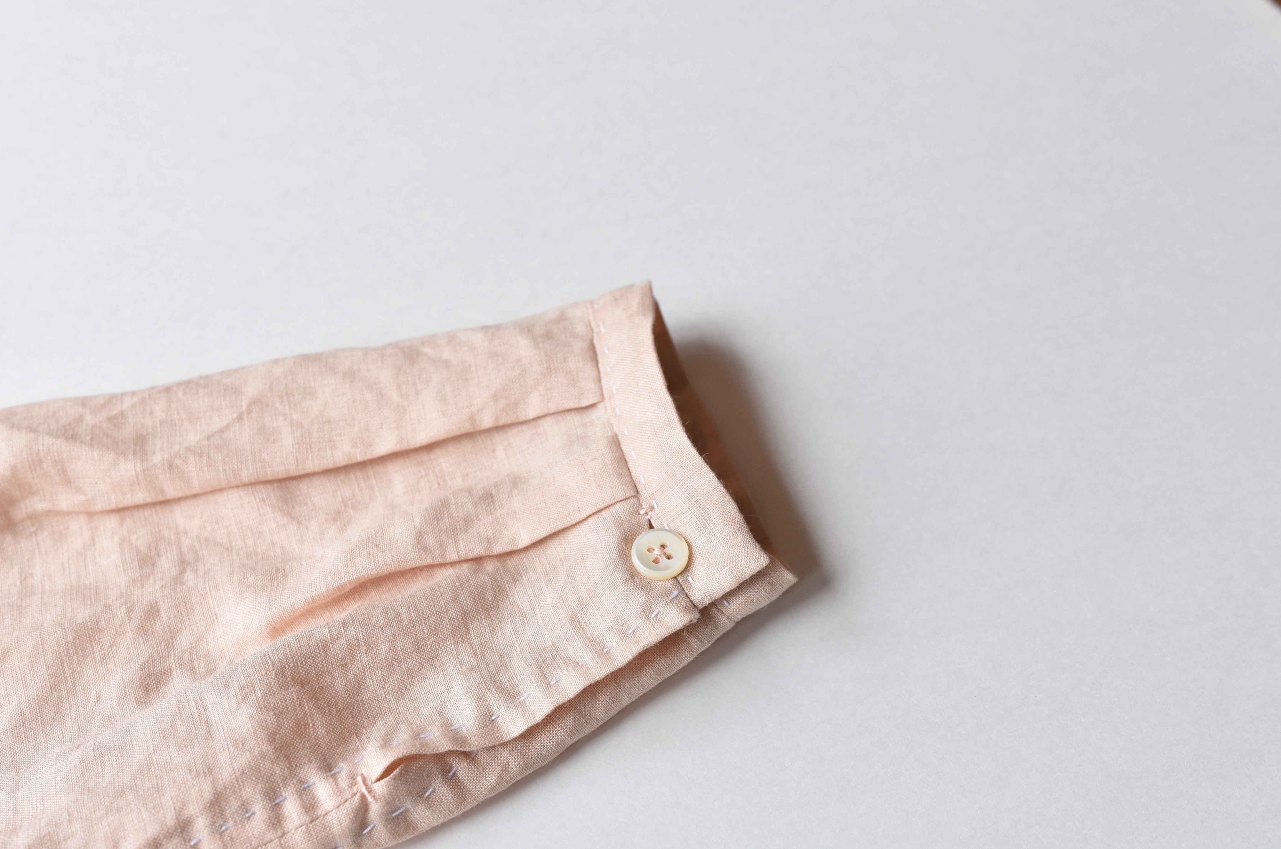 Echizen Three-Panel Sleeve Shirt/Blouse Fabric - Linen, White, For Handmade Crafts