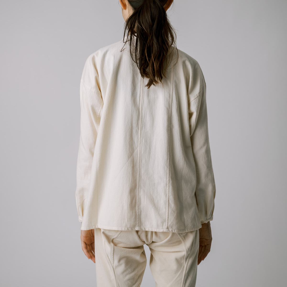 Echizen Shirts/Blouses · Three-Panel Sleeve Shirt Fabric: Organic Cotton / Undyed Flannel