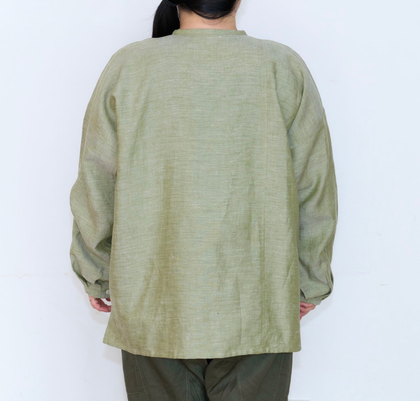 [Shirt/Bottom Fabric] Linen Rescue / Green