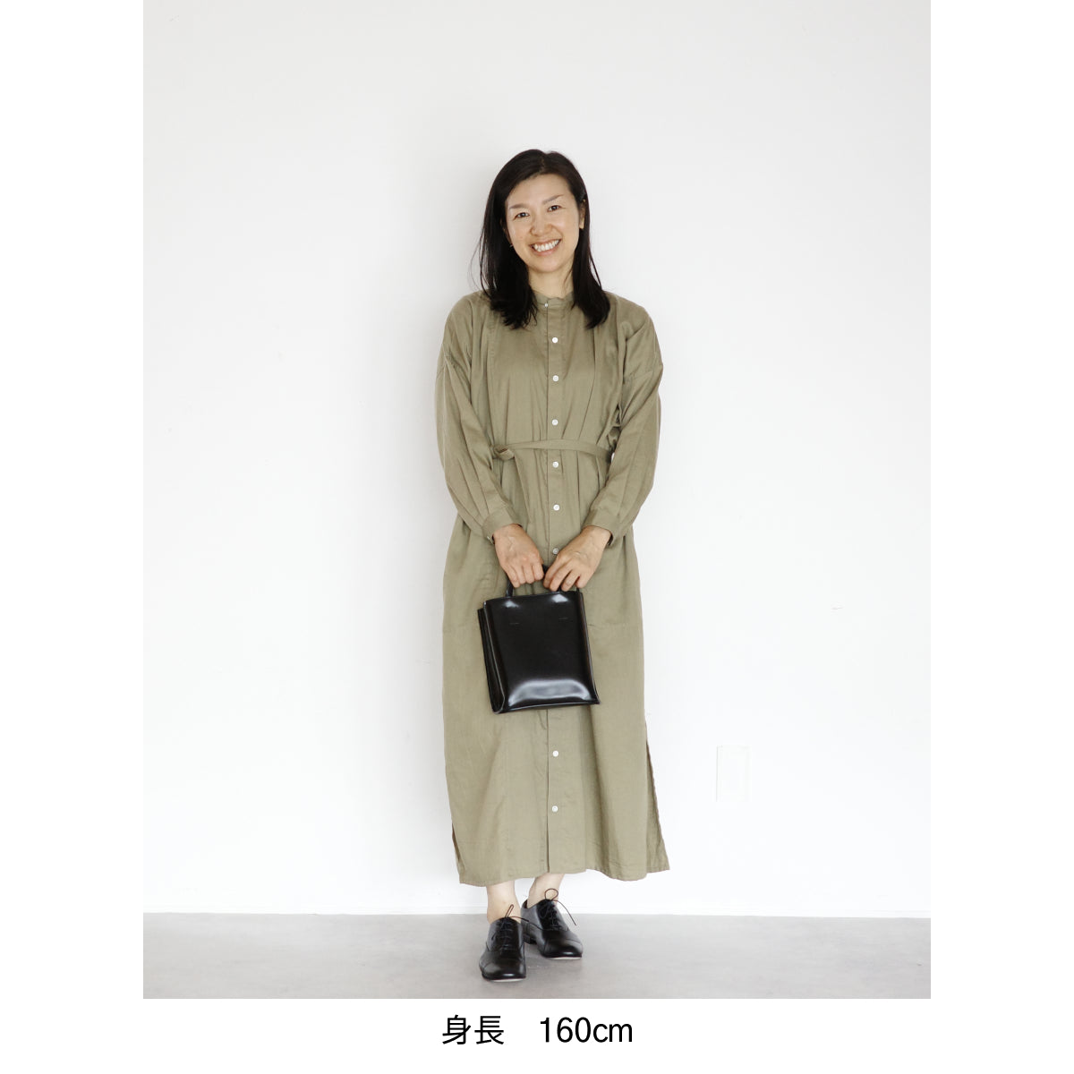 [Echizen One-piece] Maxi length/Organic cotton/Marigold khaki