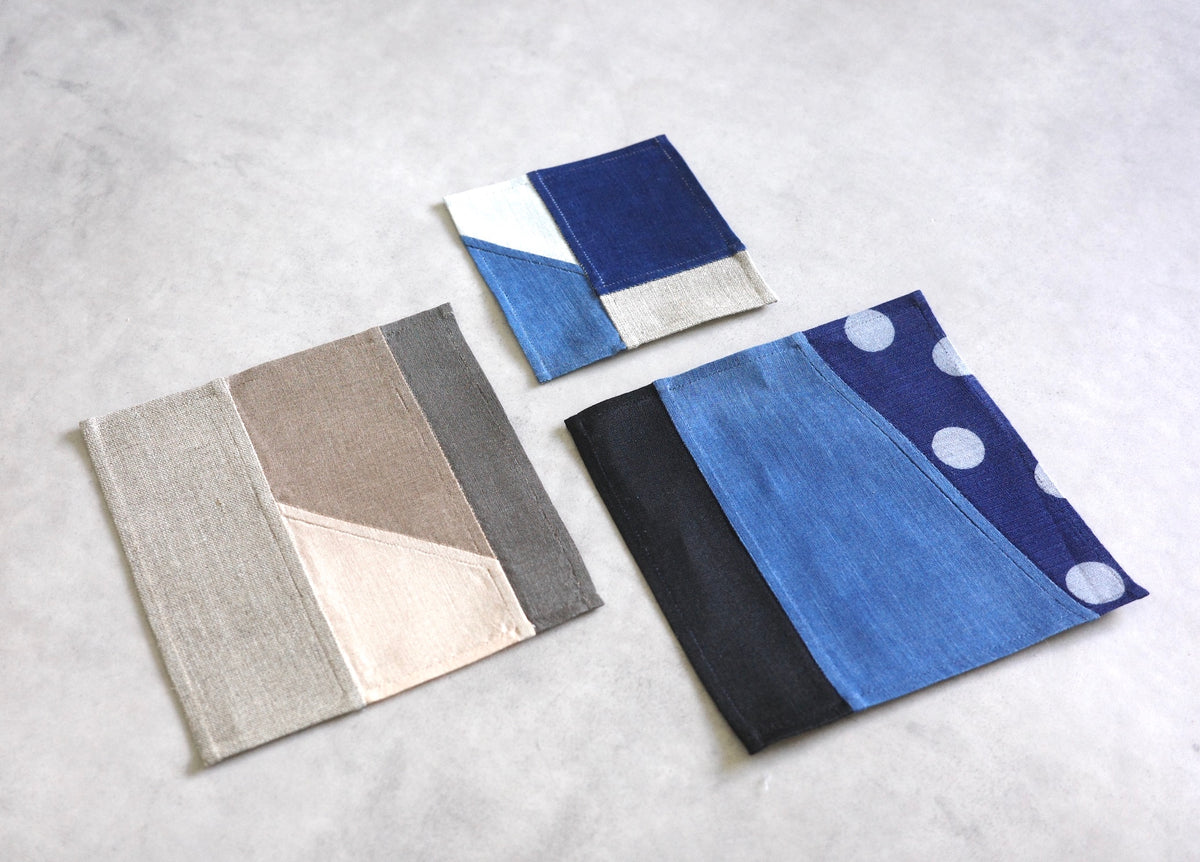 Small pouch made from plant-based indigo-dyed scrap fabric (12/19 Kyoto)