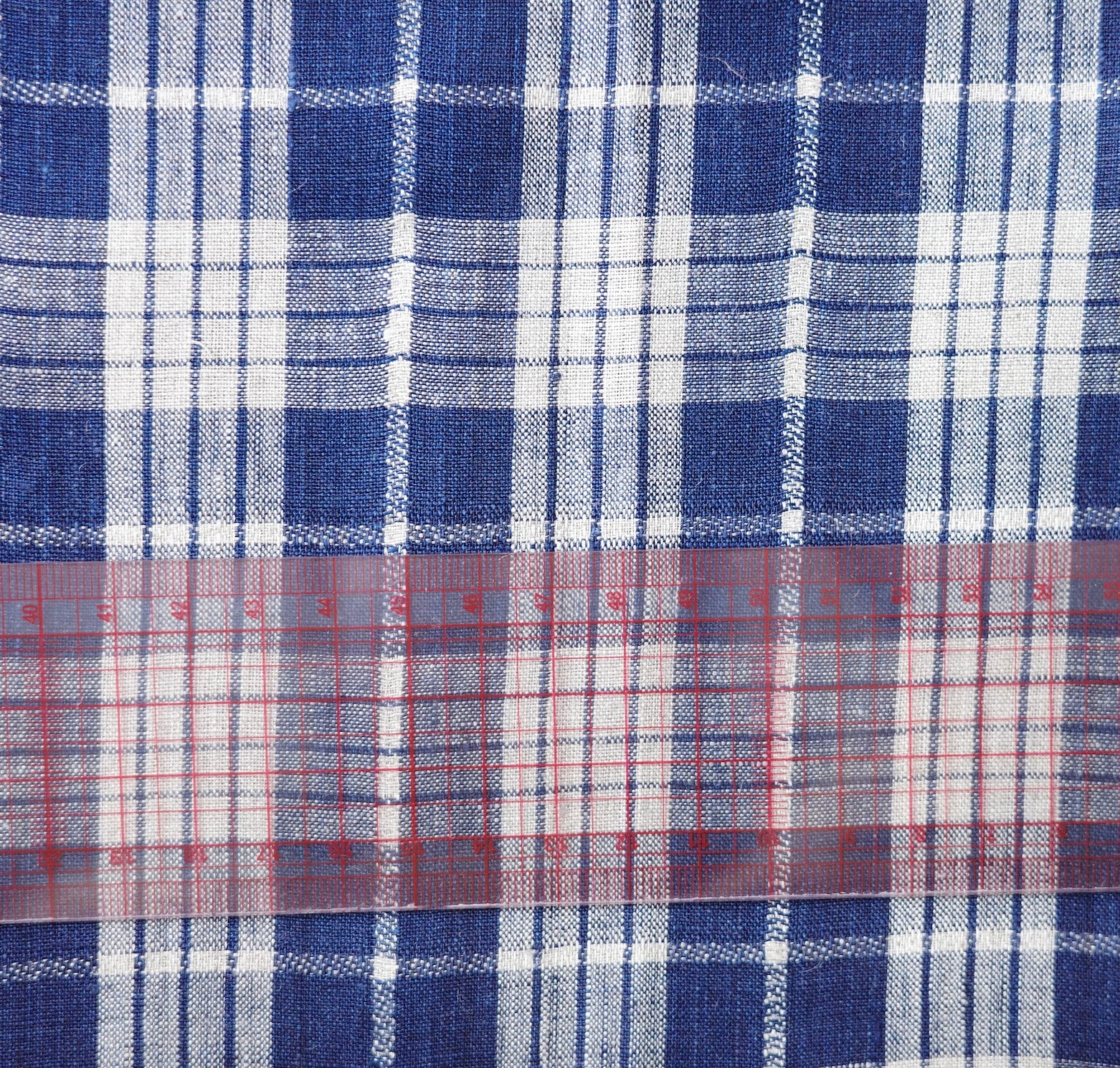 ［越前シャツ/ はかま/ かるさん布］リネン/ チェック/ 手作り用