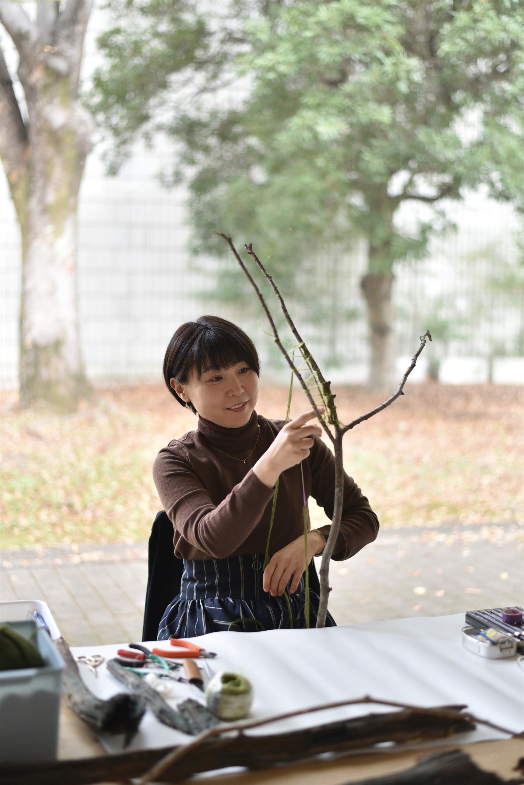 7/19 糸かけ曼荼羅ワークショップ　〜お蚕さんからいただいた生糸でつくる〜