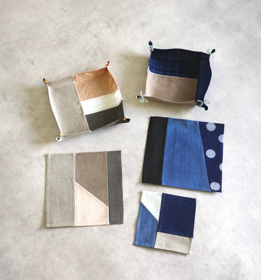 Small pouch made from plant-based indigo-dyed scrap fabric (12/19 Kyoto)