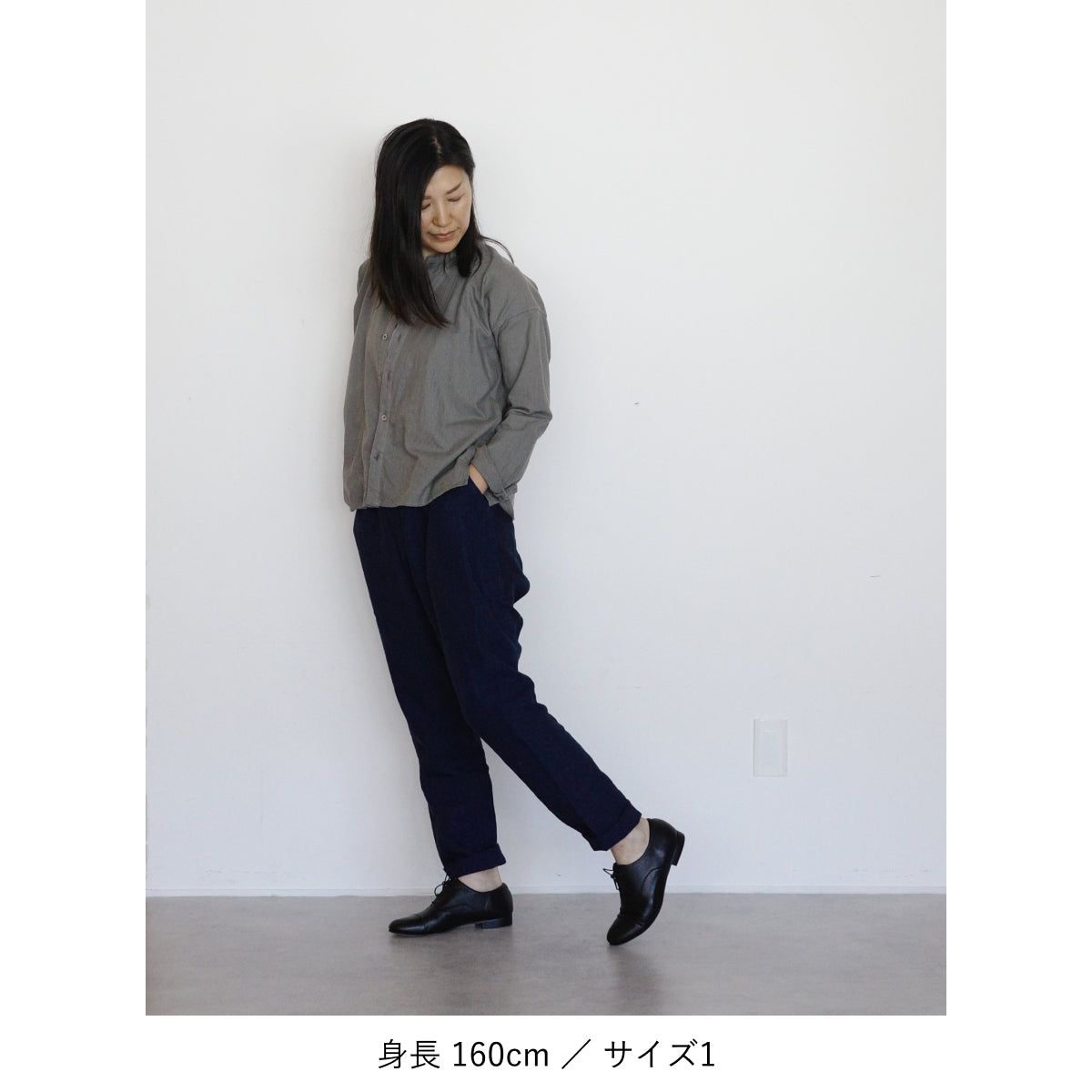 [Tatsuke] Linen/Indigo blue ＜With side pocket＞