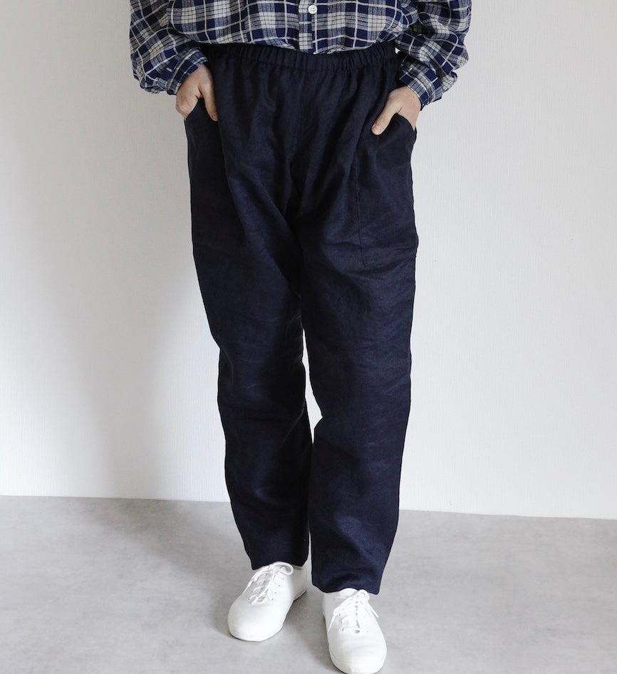 [Tatting Kit] Wool linen (Rescue, dark blue) / hand-sewn