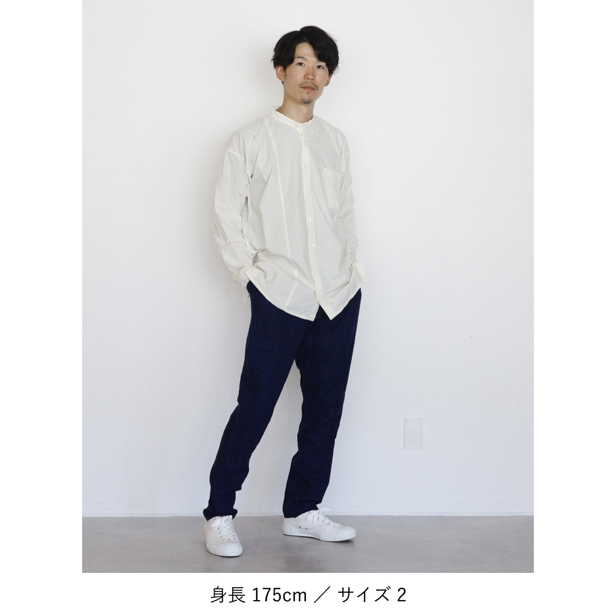 [Tatsuke] Linen/Indigo blue ＜With side pocket＞