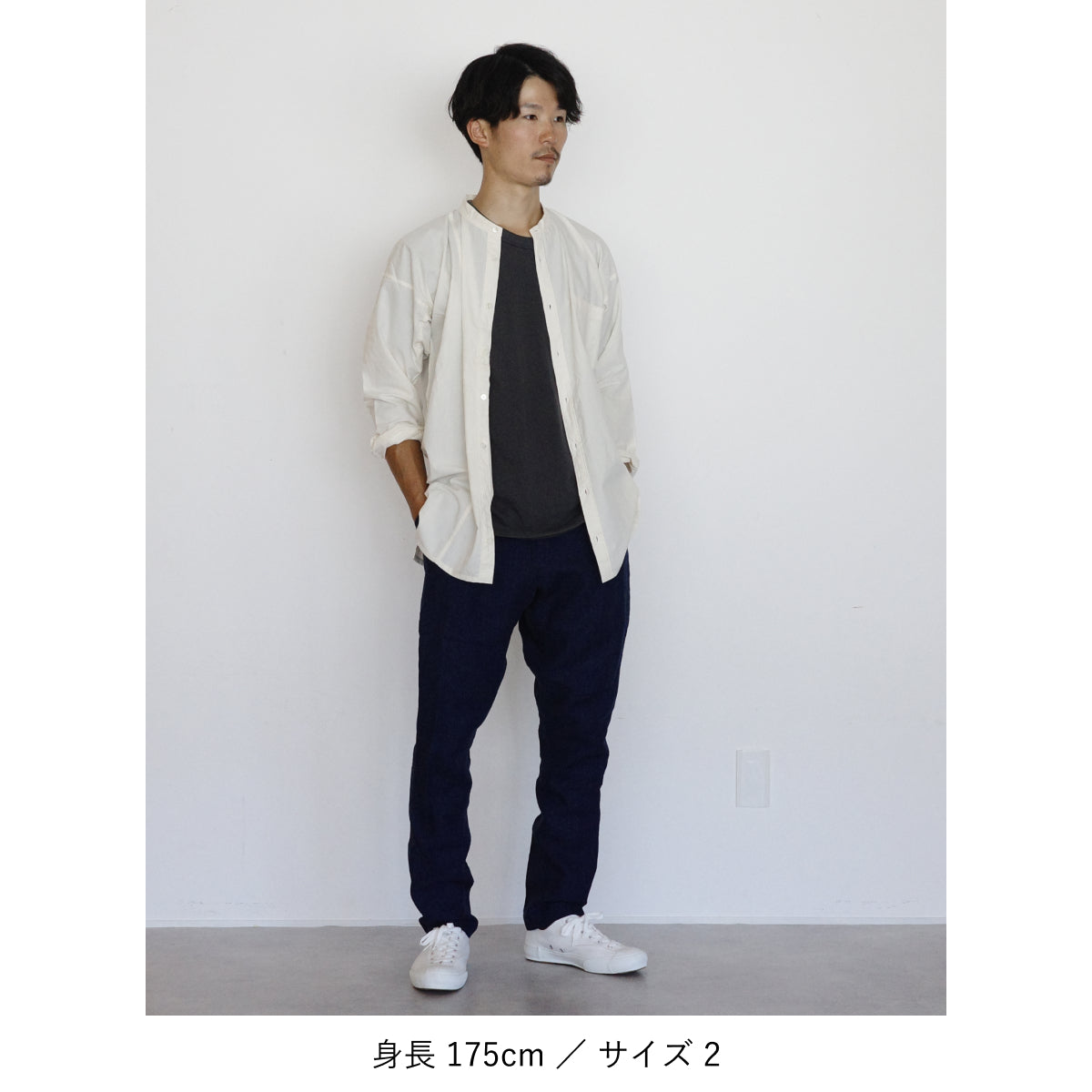 [Tatsuke] Linen/Indigo blue ＜With side pocket＞