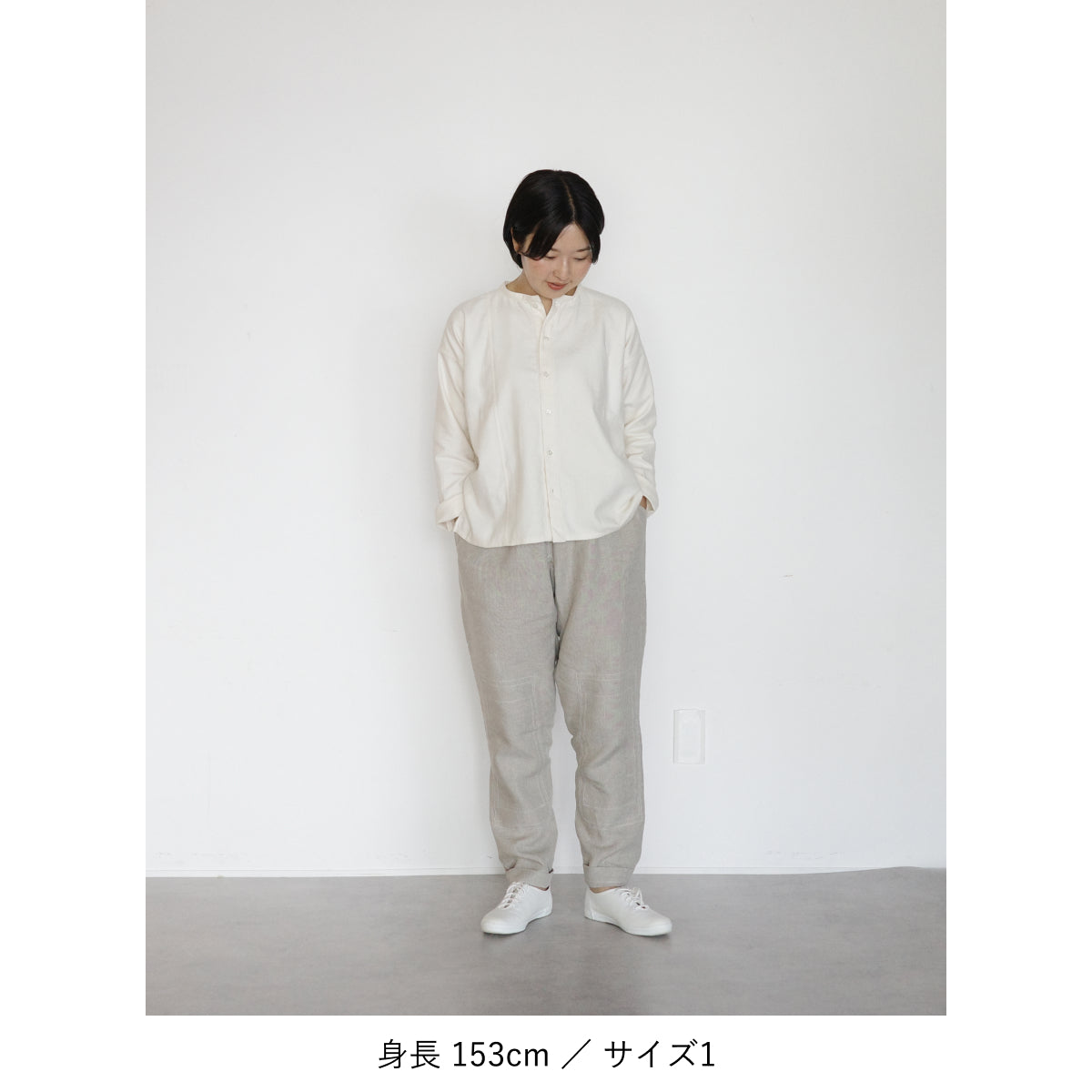 [Echizen Shirt] Organic cotton flannel/off-white