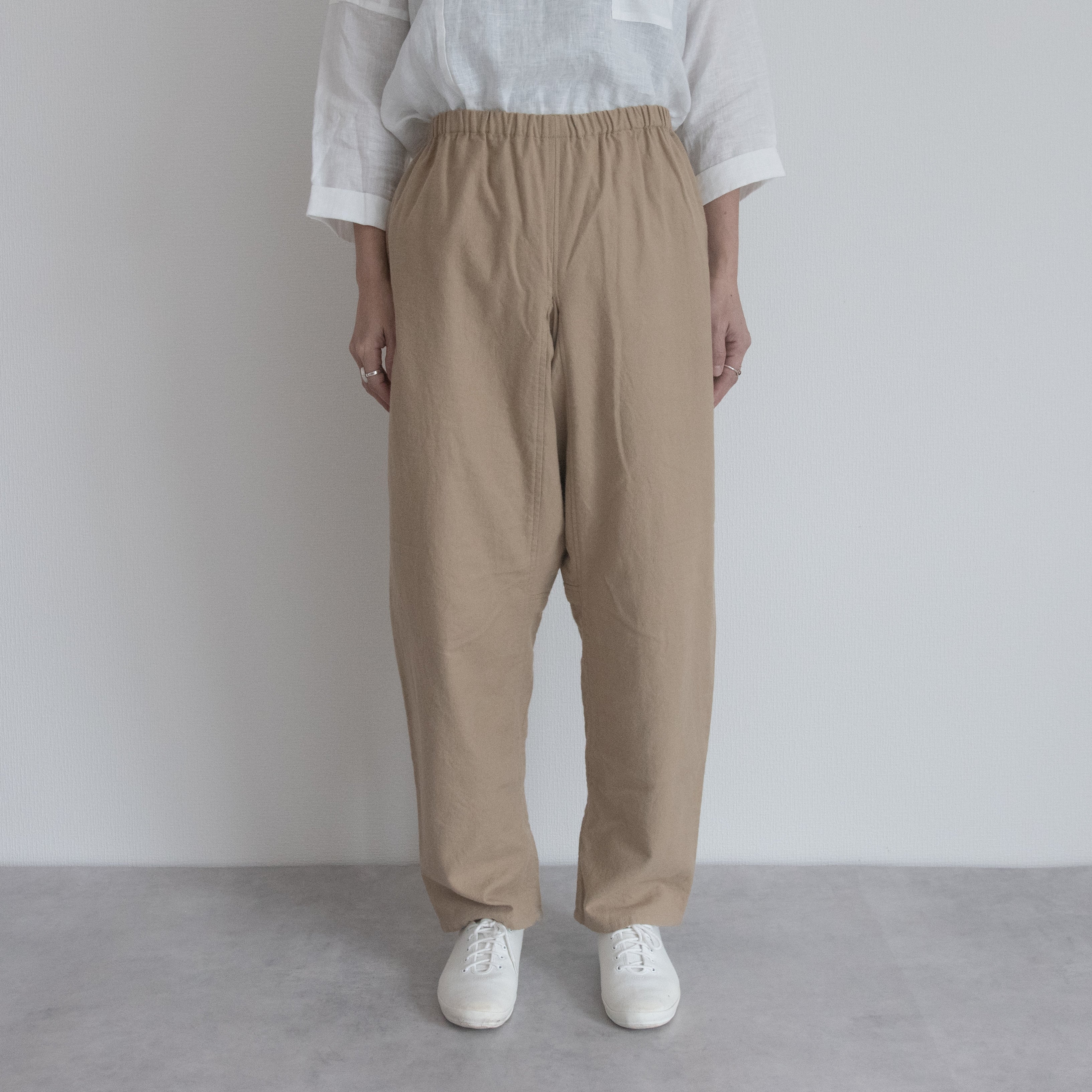 ［はかま/ かるさん布］コットンネル/ カーキ or ベージュ