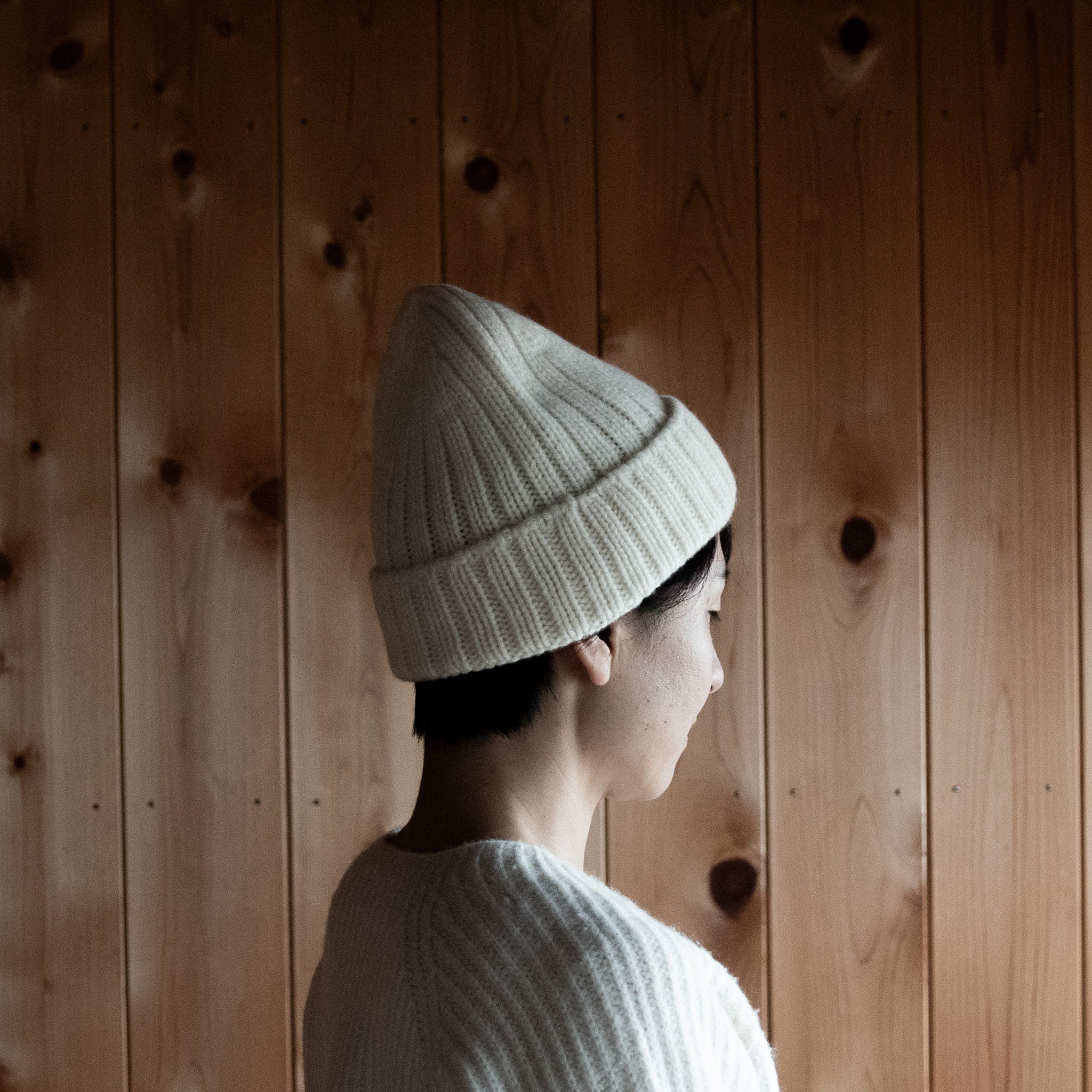 [Knitted hat] Wool (black merino) / 3 colors available