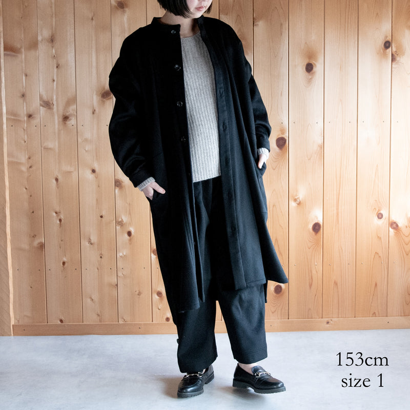 [Echizen Coat] Rescue Wool Cashmere / Black