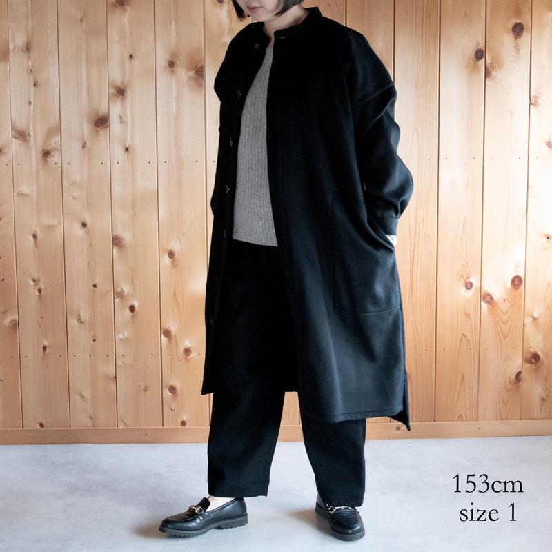 [Echizen Coat] Rescue Wool Cashmere / Black