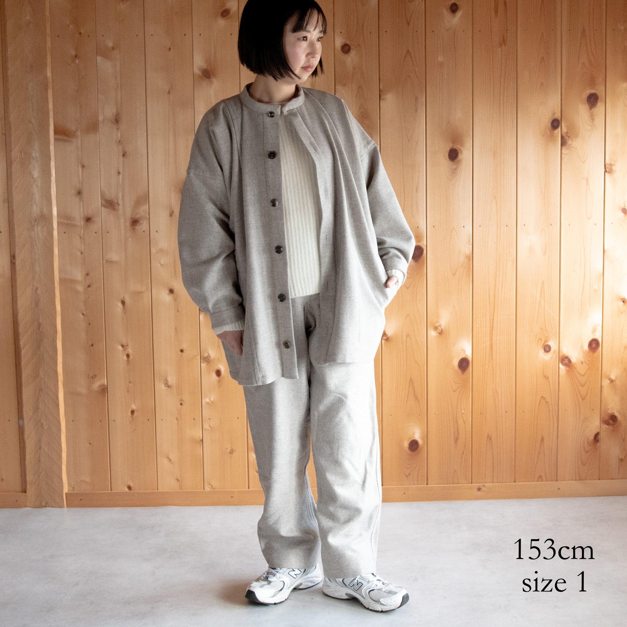 Accepting orders until 3/31 [Echizen Half Coat] Wool (Black Merino)/Gray