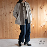 Accepting orders until 3/31 [Echizen Half Coat] Wool (Black Merino)/Gray x Brown