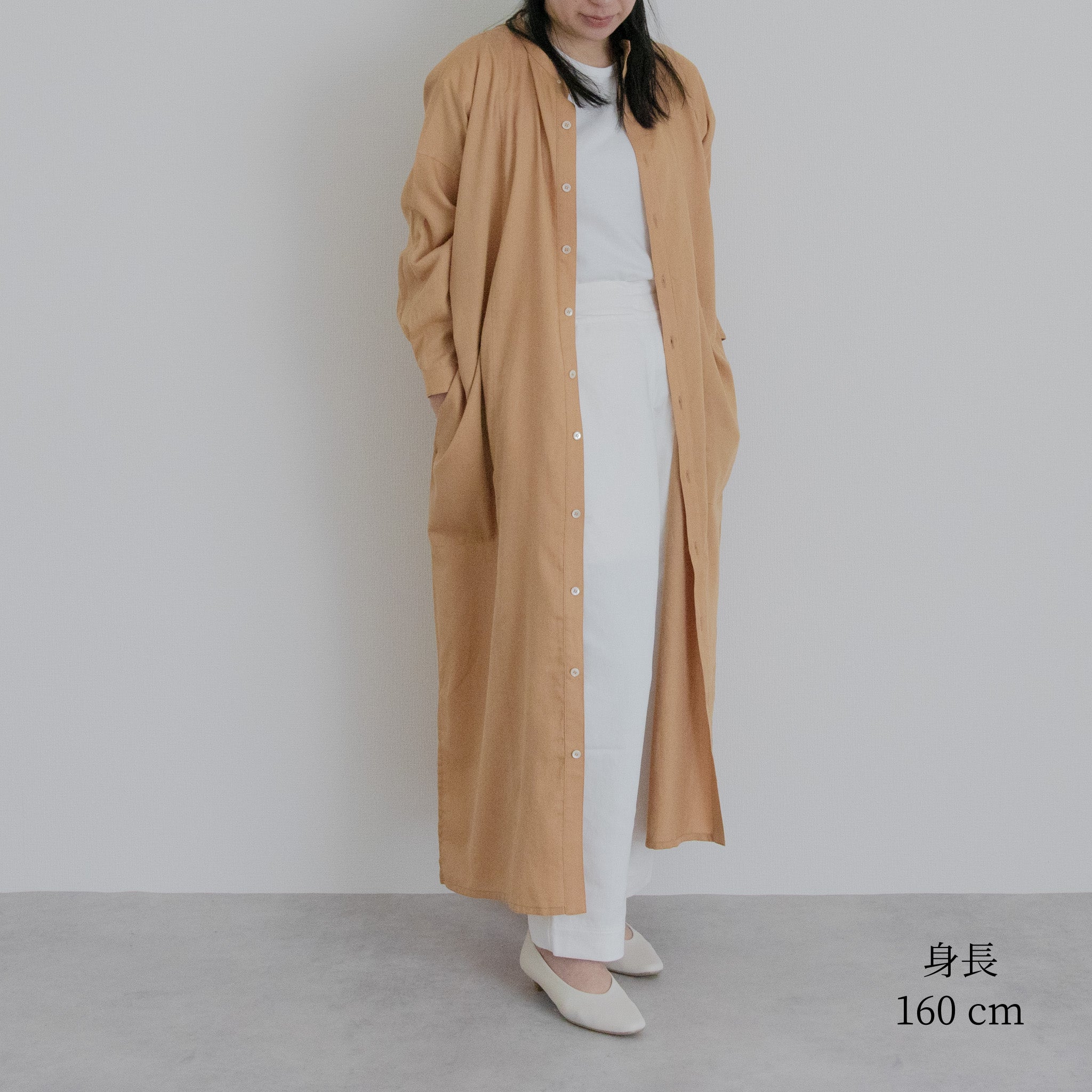 [Echizen One-piece] Maxi length/organic cotton/Akaso orange