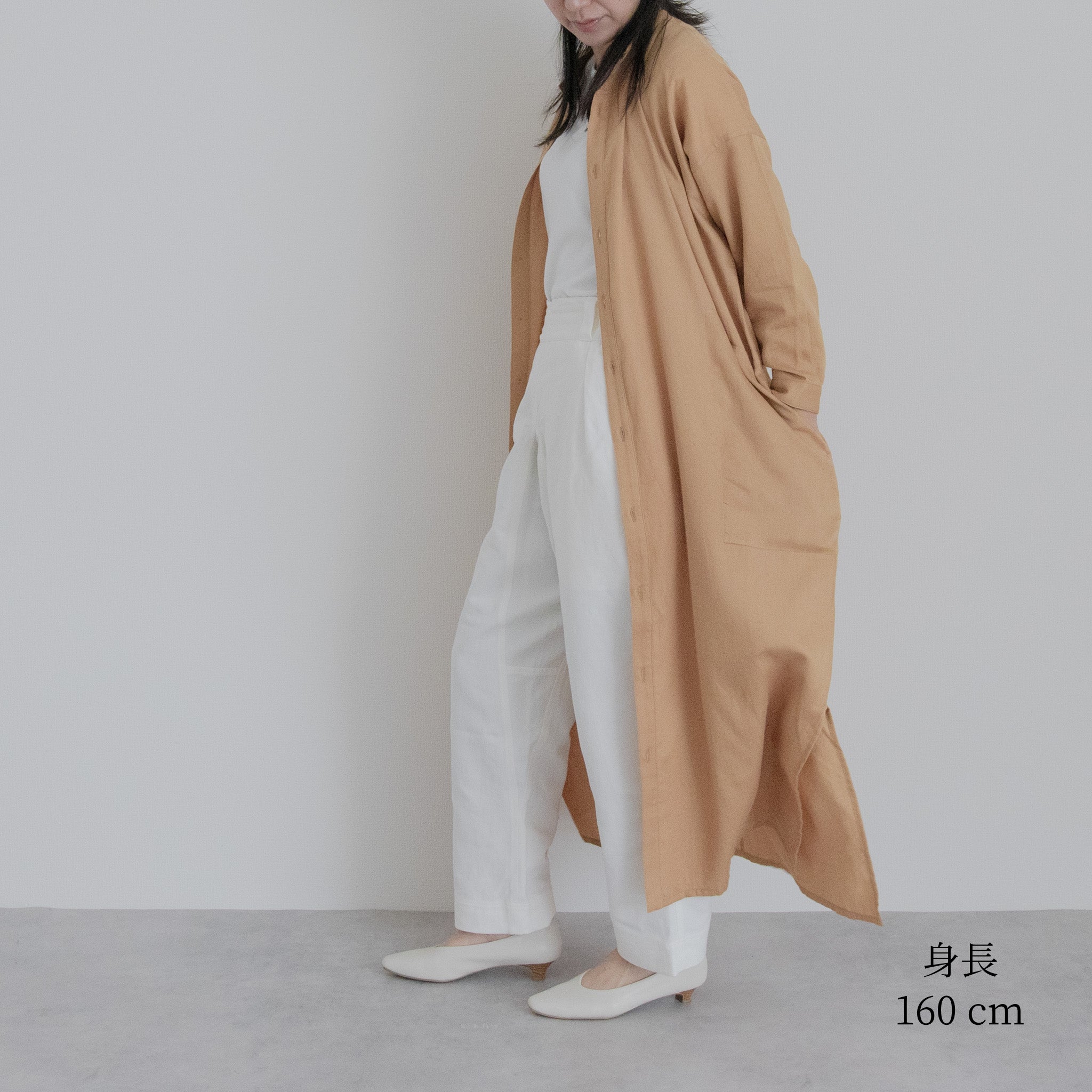 [Echizen One-piece] Maxi length/organic cotton/Akaso orange