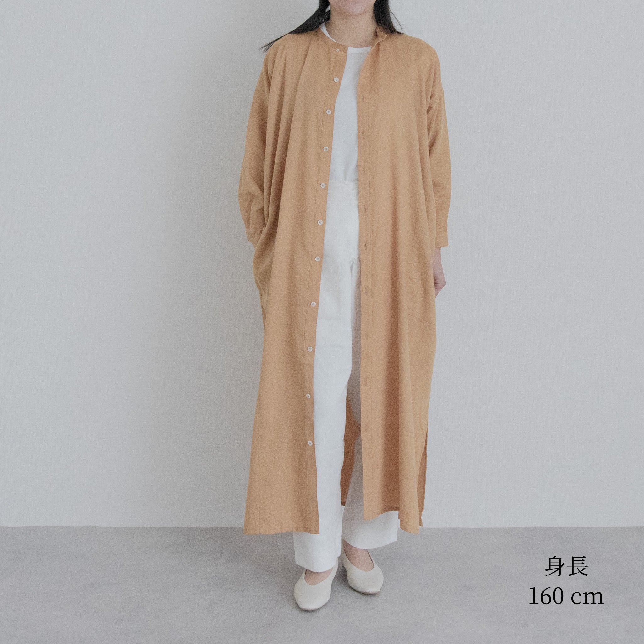 [Echizen One-piece] Maxi length/organic cotton/Akaso orange