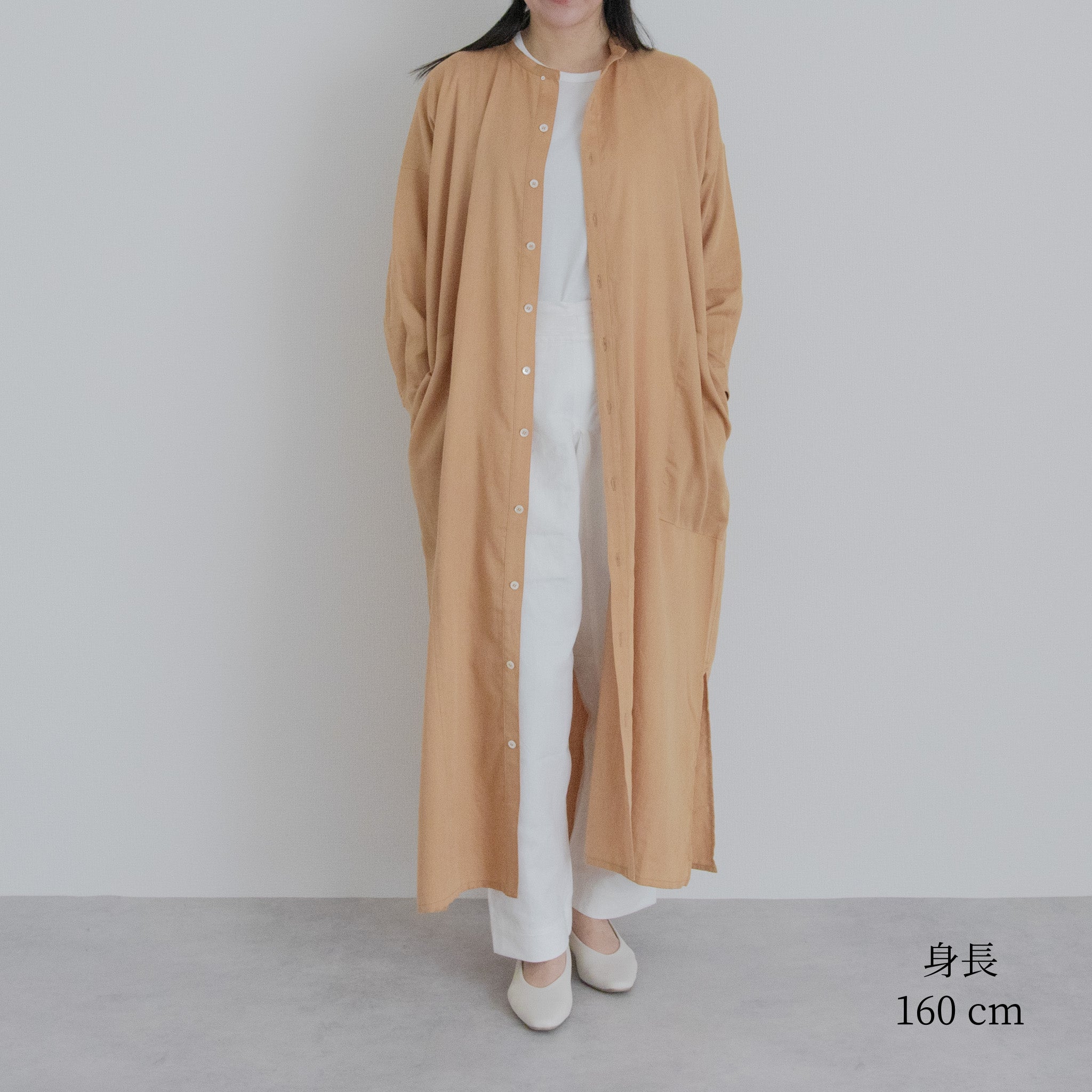 [Echizen One-piece] Maxi length/organic cotton/Akaso orange