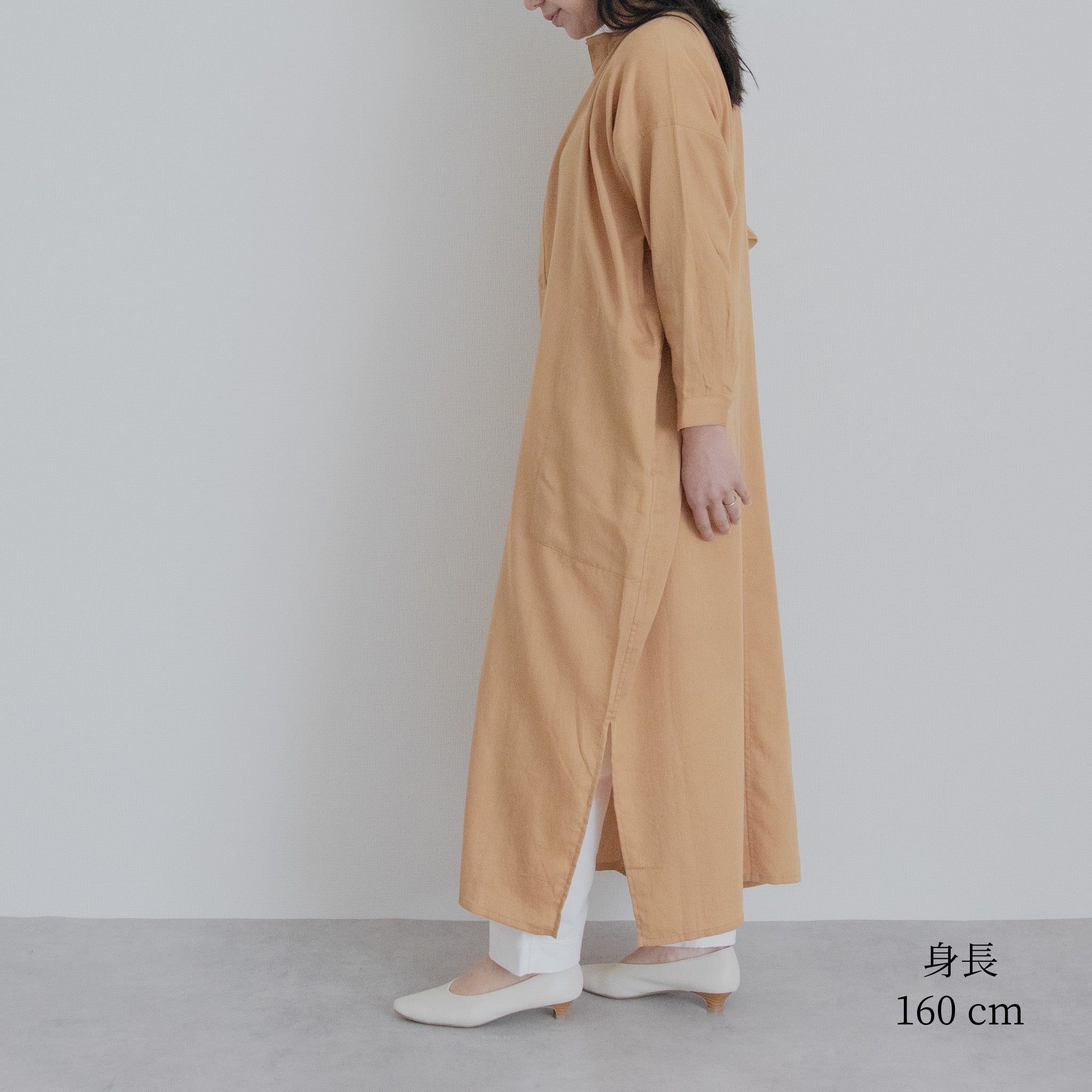 [Echizen One-piece] Maxi length/organic cotton/Akaso orange