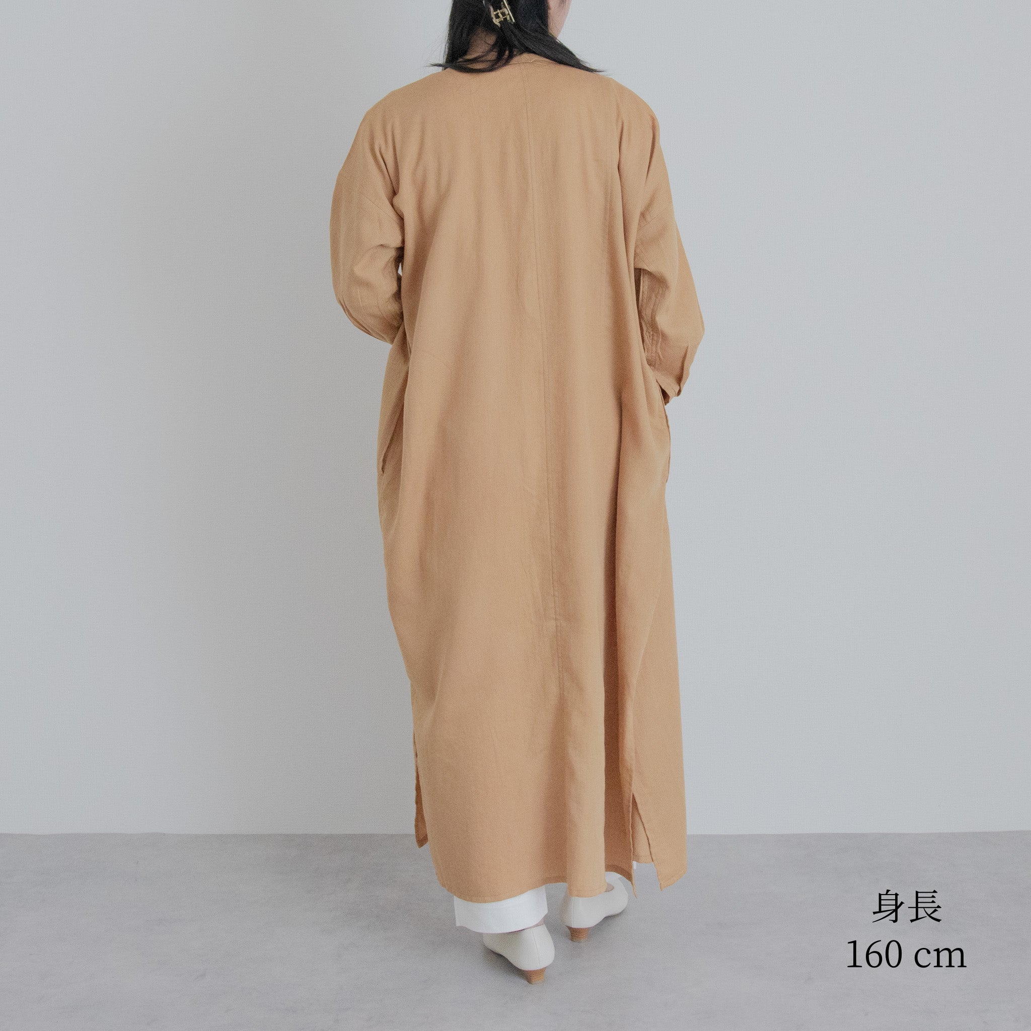 [Echizen One-piece] Maxi length/organic cotton/Akaso orange