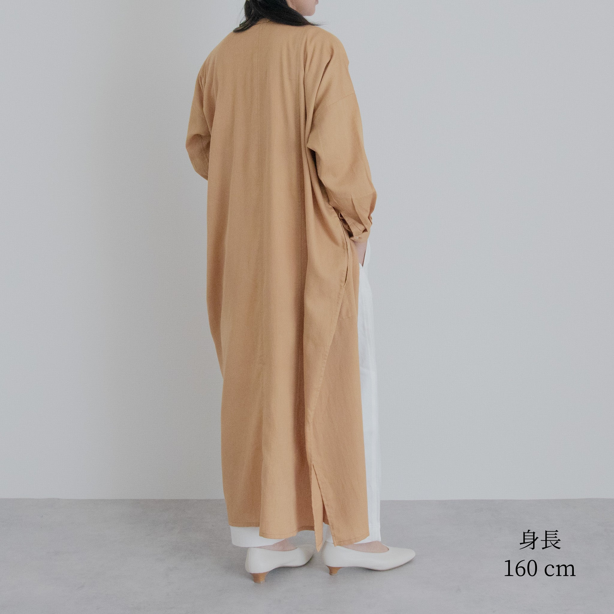 [Echizen One-piece] Maxi length/organic cotton/Akaso orange