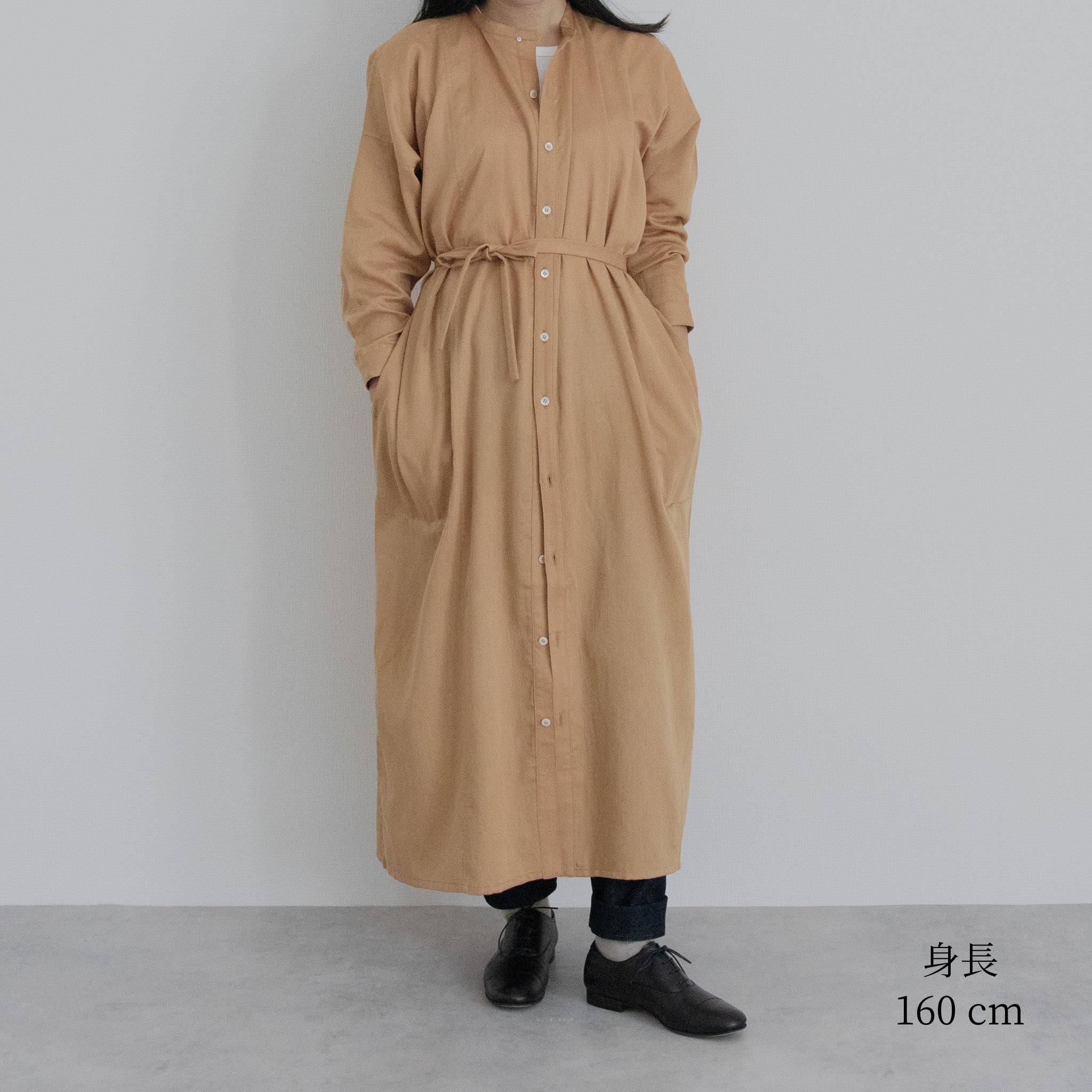 [Echizen One-piece] Maxi length/organic cotton/Akaso orange