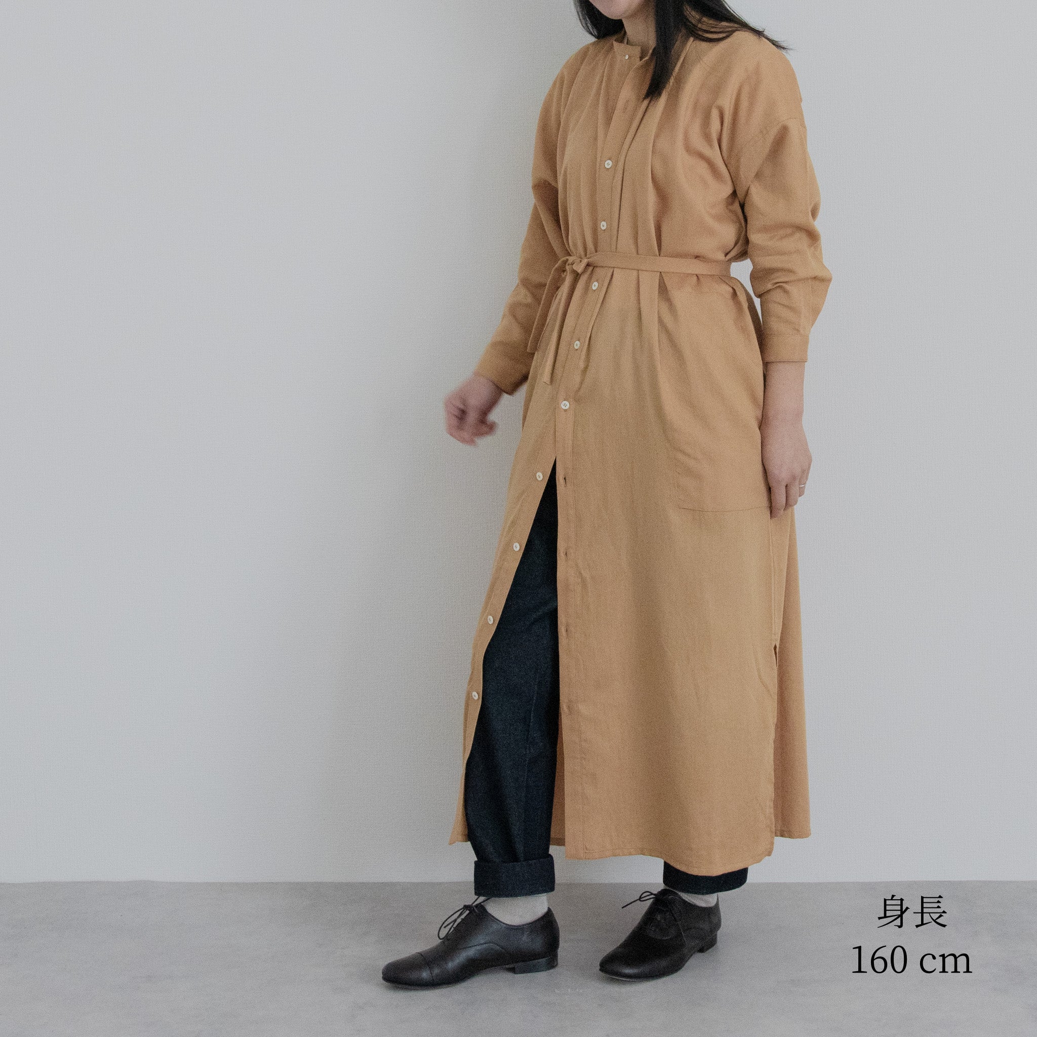 [Echizen One-piece] Maxi length/organic cotton/Akaso orange