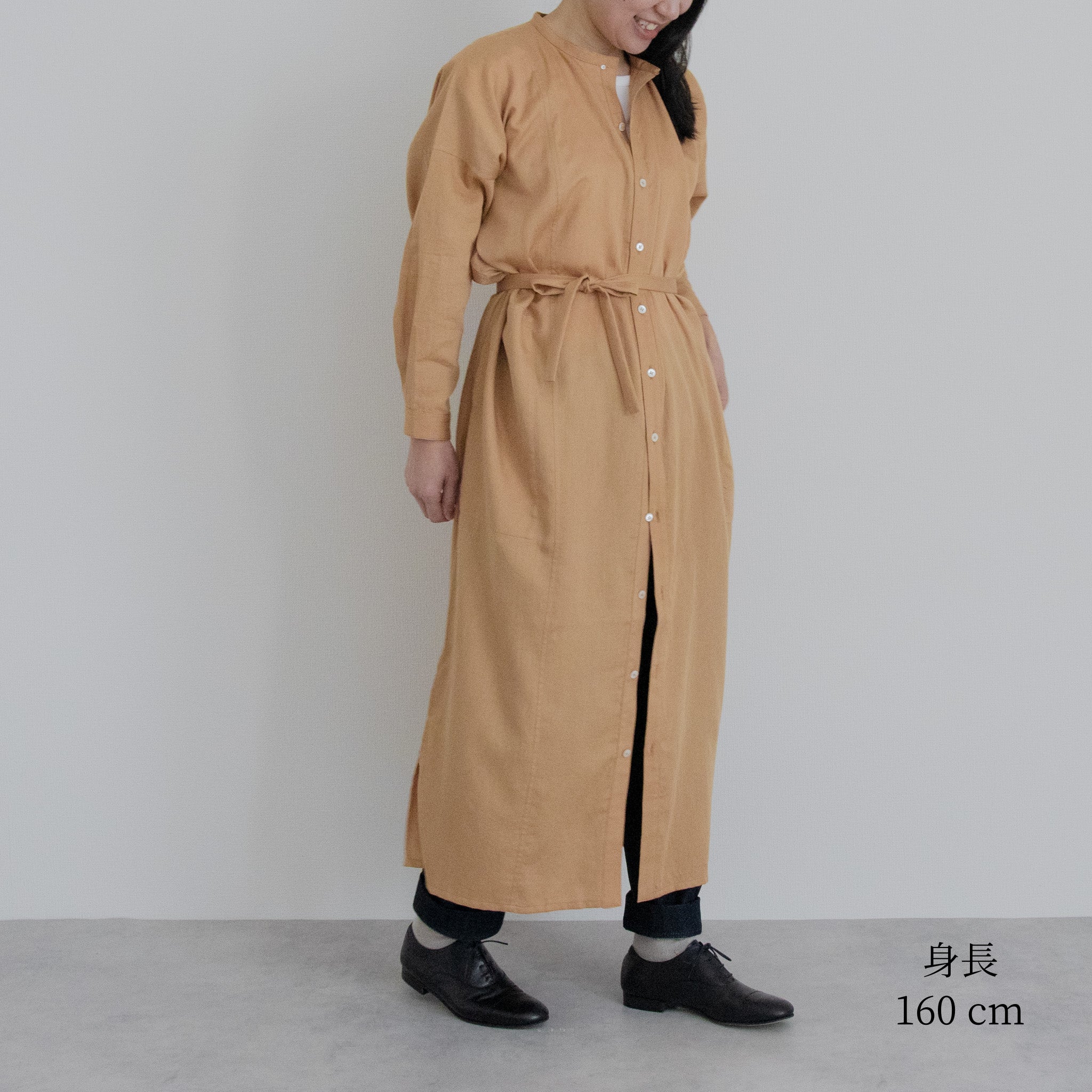 [Echizen One-piece] Maxi length/organic cotton/Akaso orange