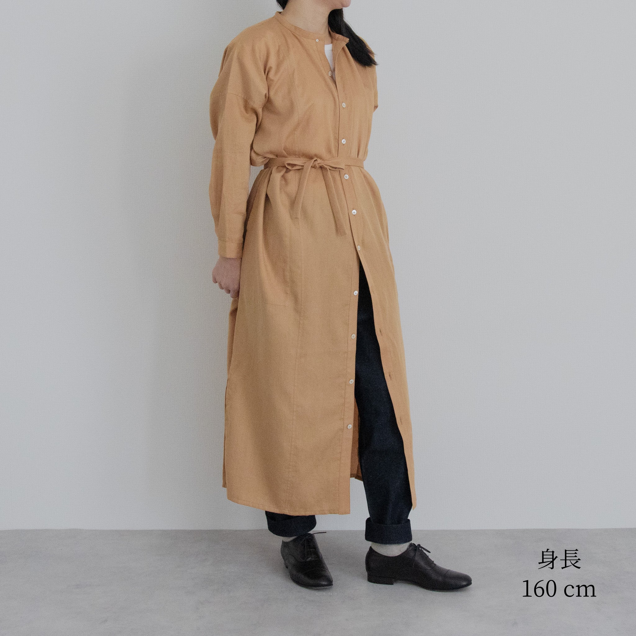 [Echizen One-piece] Maxi length/organic cotton/Akaso orange