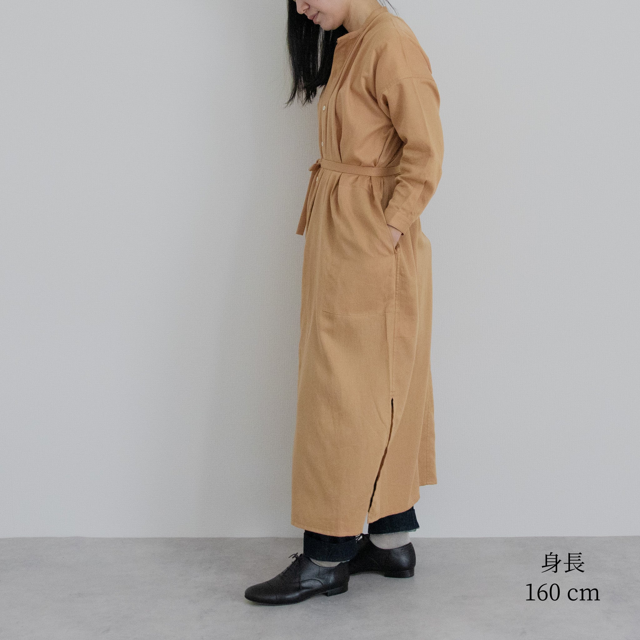 [Echizen One-piece] Maxi length/organic cotton/Akaso orange