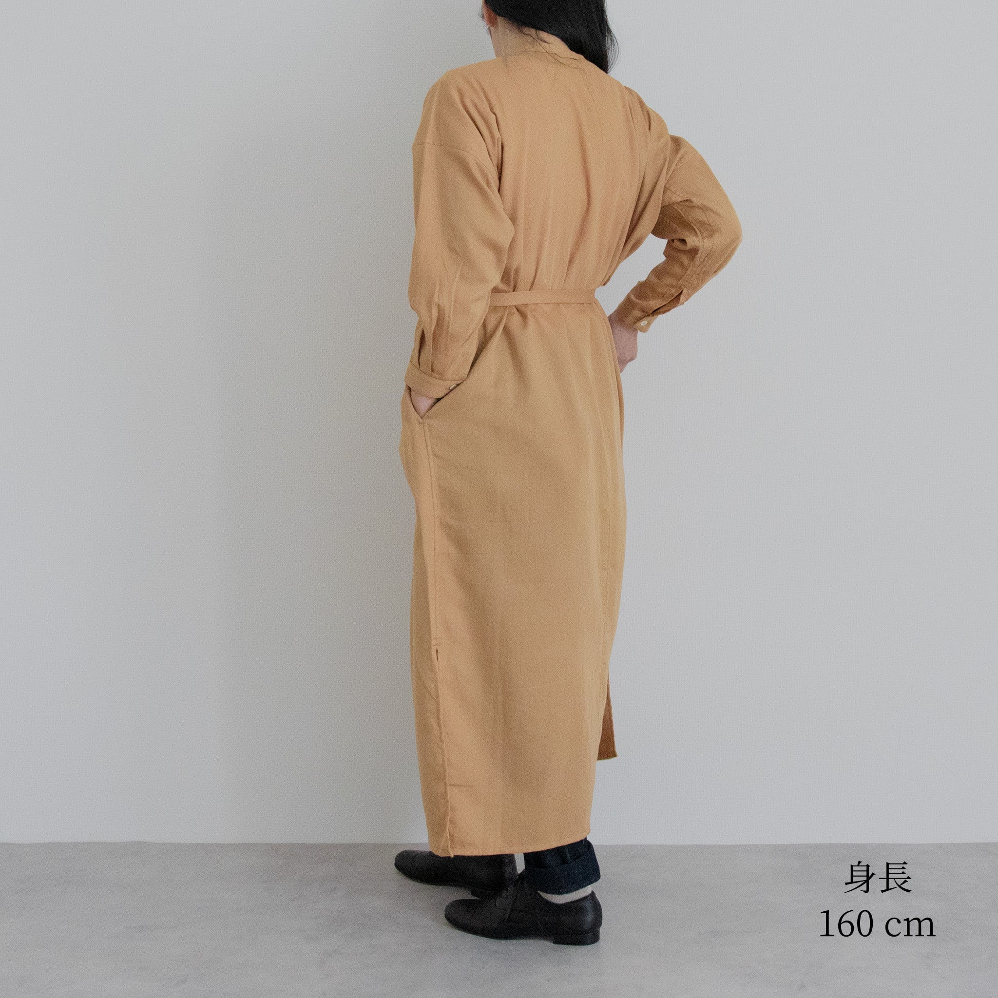 [Echizen One-piece] Maxi length/organic cotton/Akaso orange