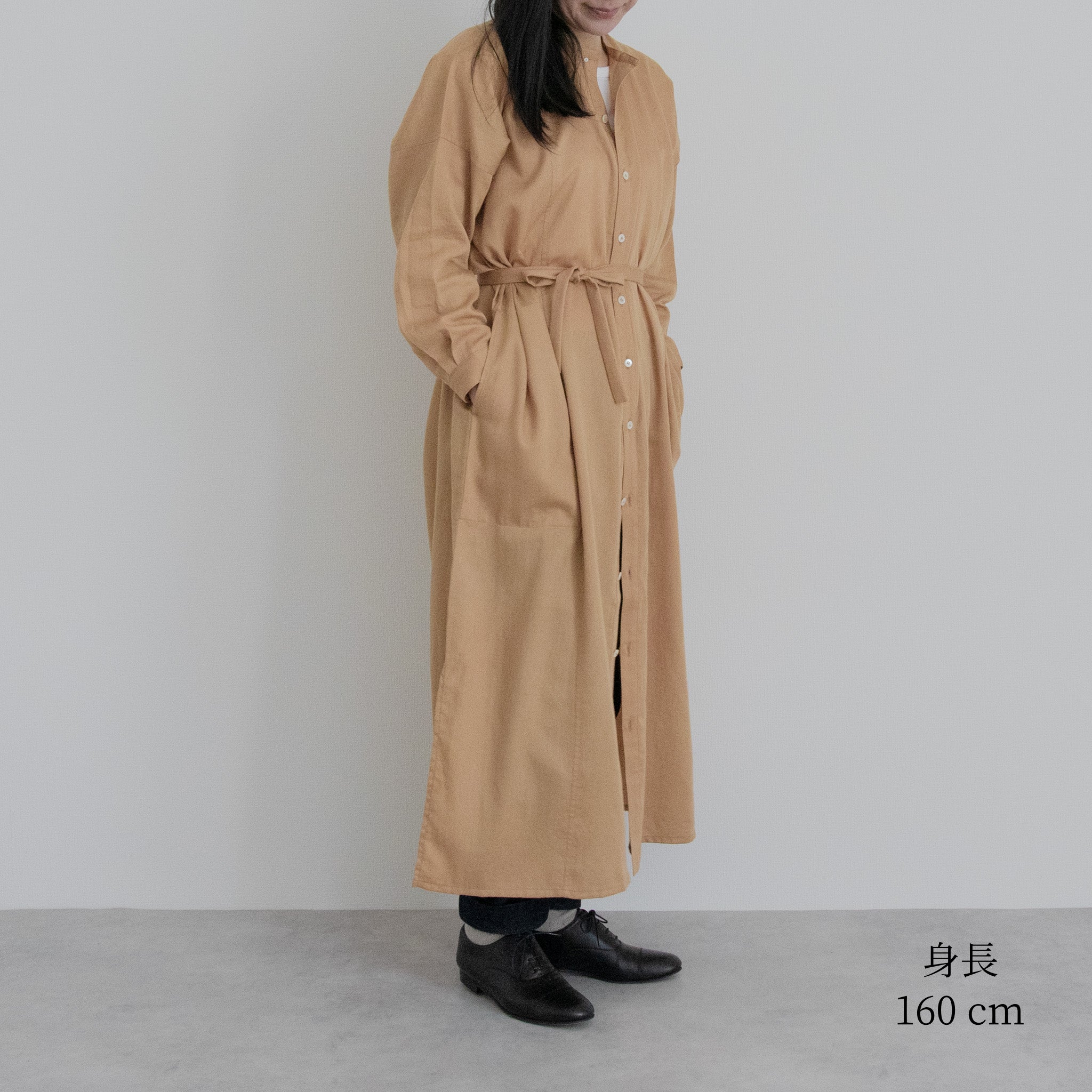 [Echizen One-piece] Maxi length/organic cotton/Akaso orange