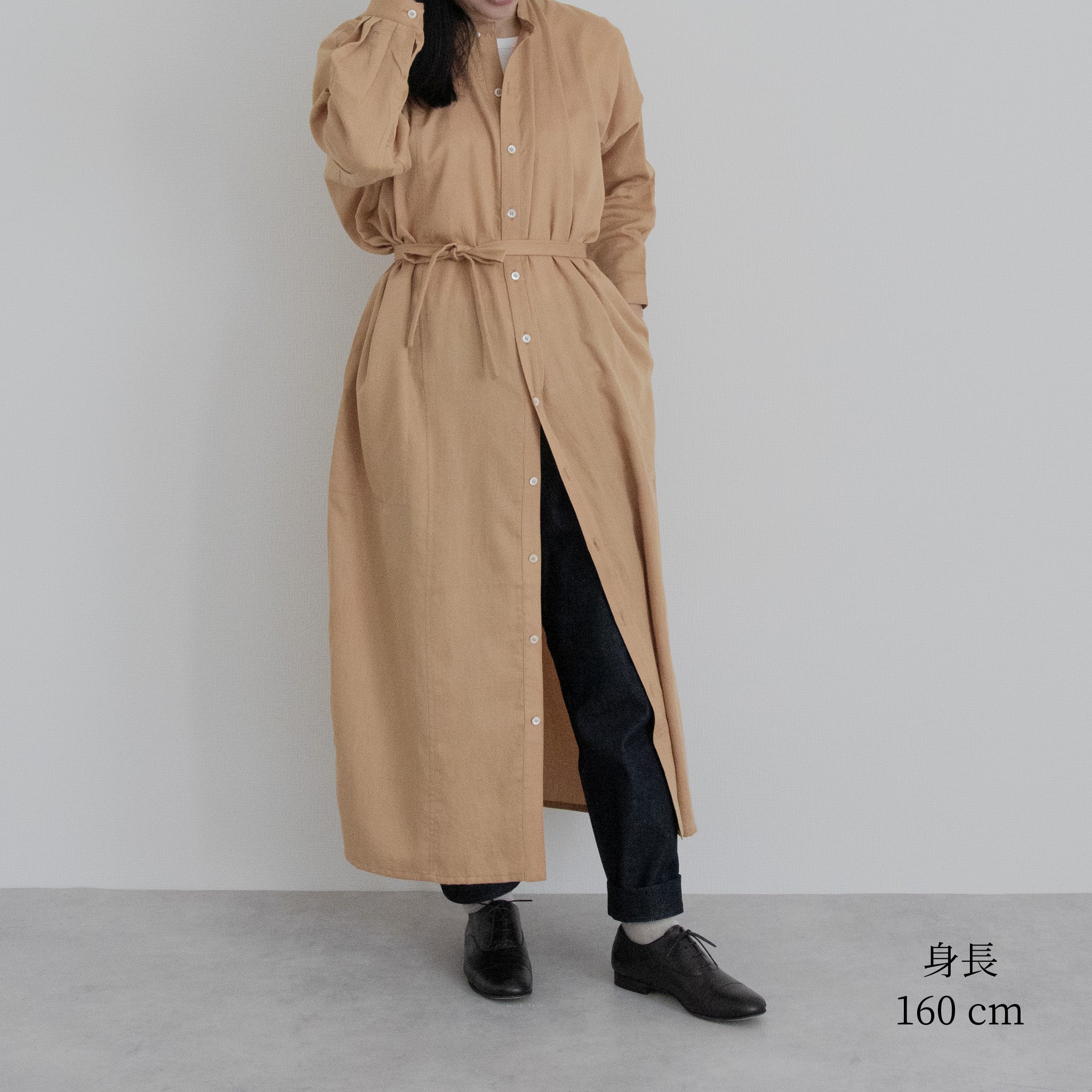 [Echizen One-piece] Maxi length/organic cotton/Akaso orange