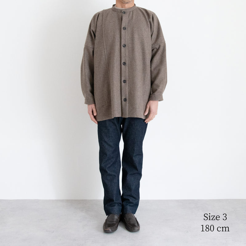 Accepting orders until 3/31 [Echizen Half Coat] Wool (Black Merino)/Brown