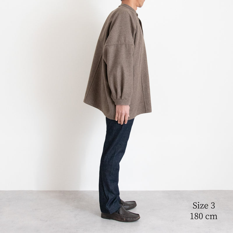 Accepting orders until 3/31 [Echizen Half Coat] Wool (Black Merino)/Brown