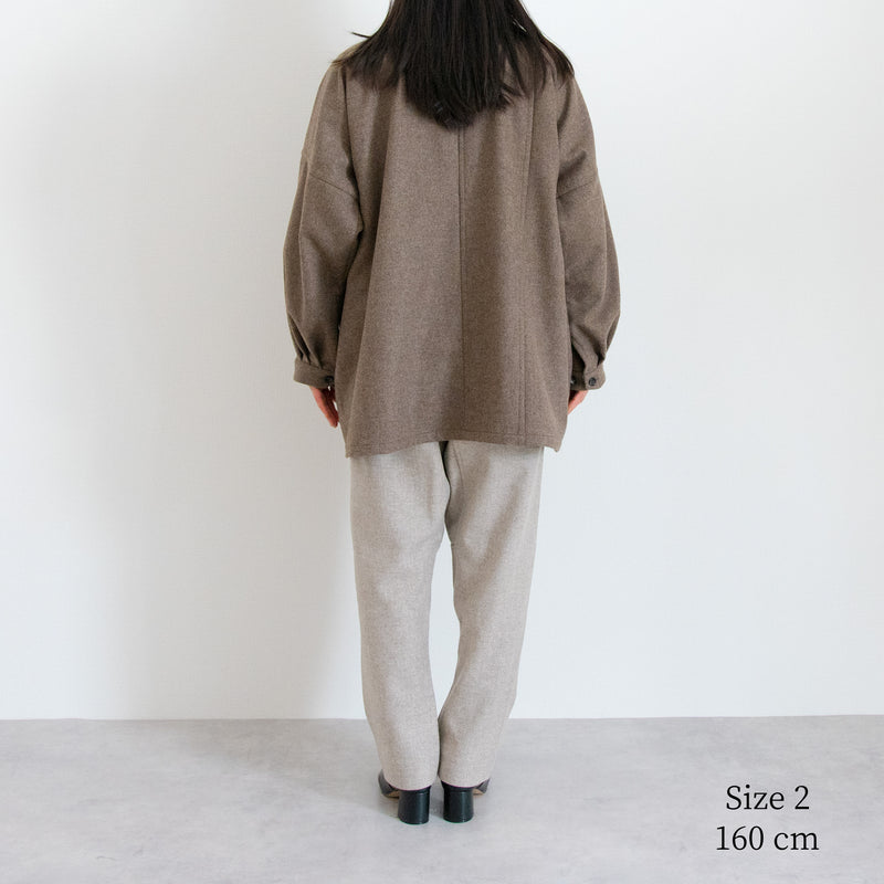 Accepting orders until 3/31 [Echizen Half Coat] Wool (Black Merino)/Brown