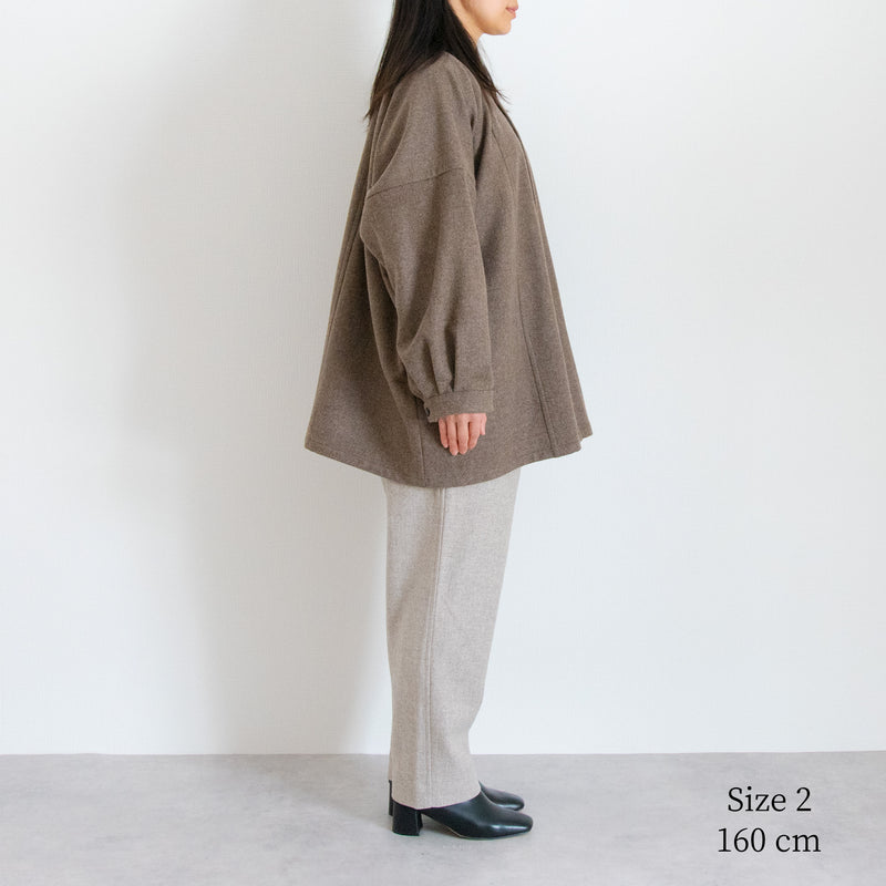 Accepting orders until 3/31 [Echizen Half Coat] Wool (Black Merino)/Brown