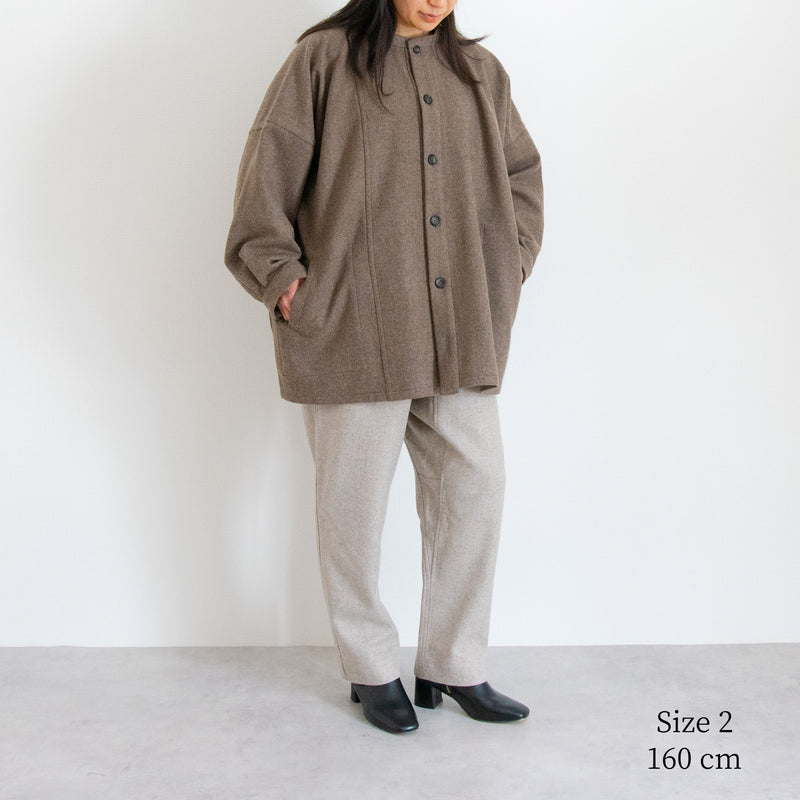 Accepting orders until 3/31 [Echizen Half Coat] Wool (Black Merino)/Brown