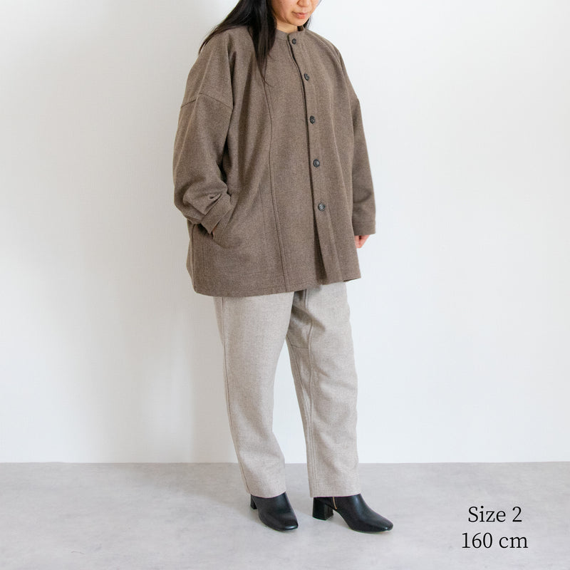 Accepting orders until 3/31 [Echizen Half Coat] Wool (Black Merino)/Brown