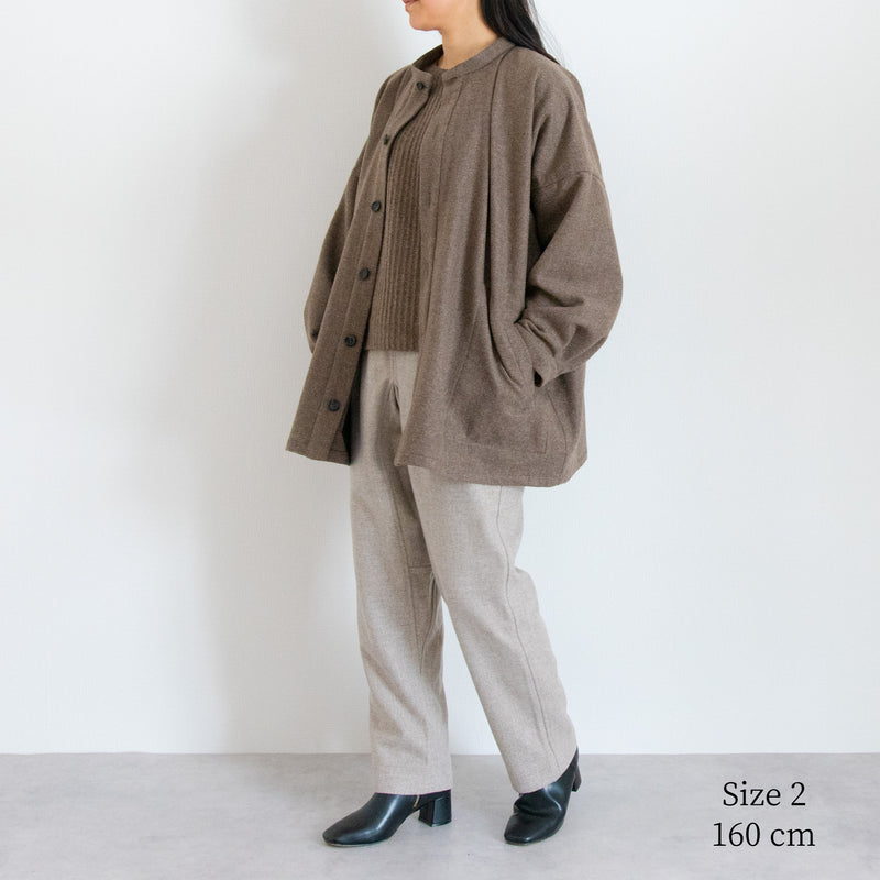 Accepting orders until 3/31 [Echizen Half Coat] Wool (Black Merino)/Brown