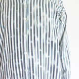 Advance reservation [Echizen shirt, long length] Kurume Kasuri, indigo-dyed stripes (cotton)