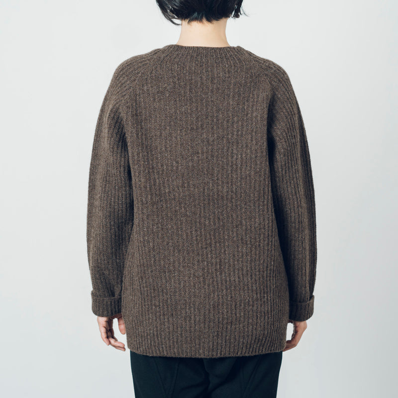 ［セーター］タスマニアウール/ ダークブラウン size2