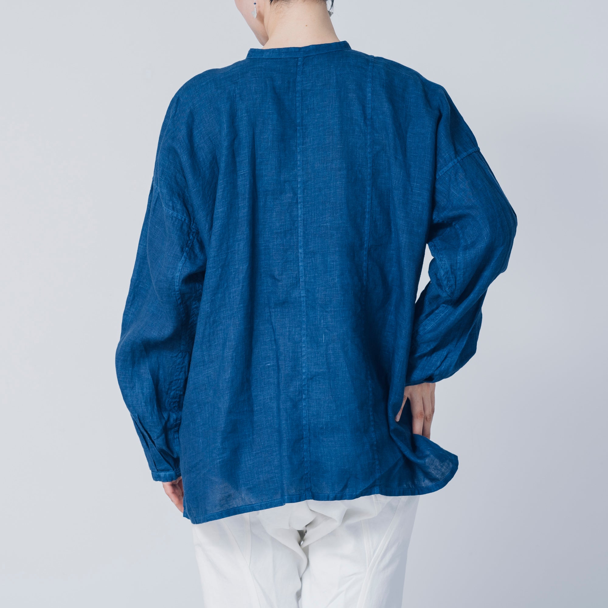 [Echizen Shirt] Linen/Indigo blue