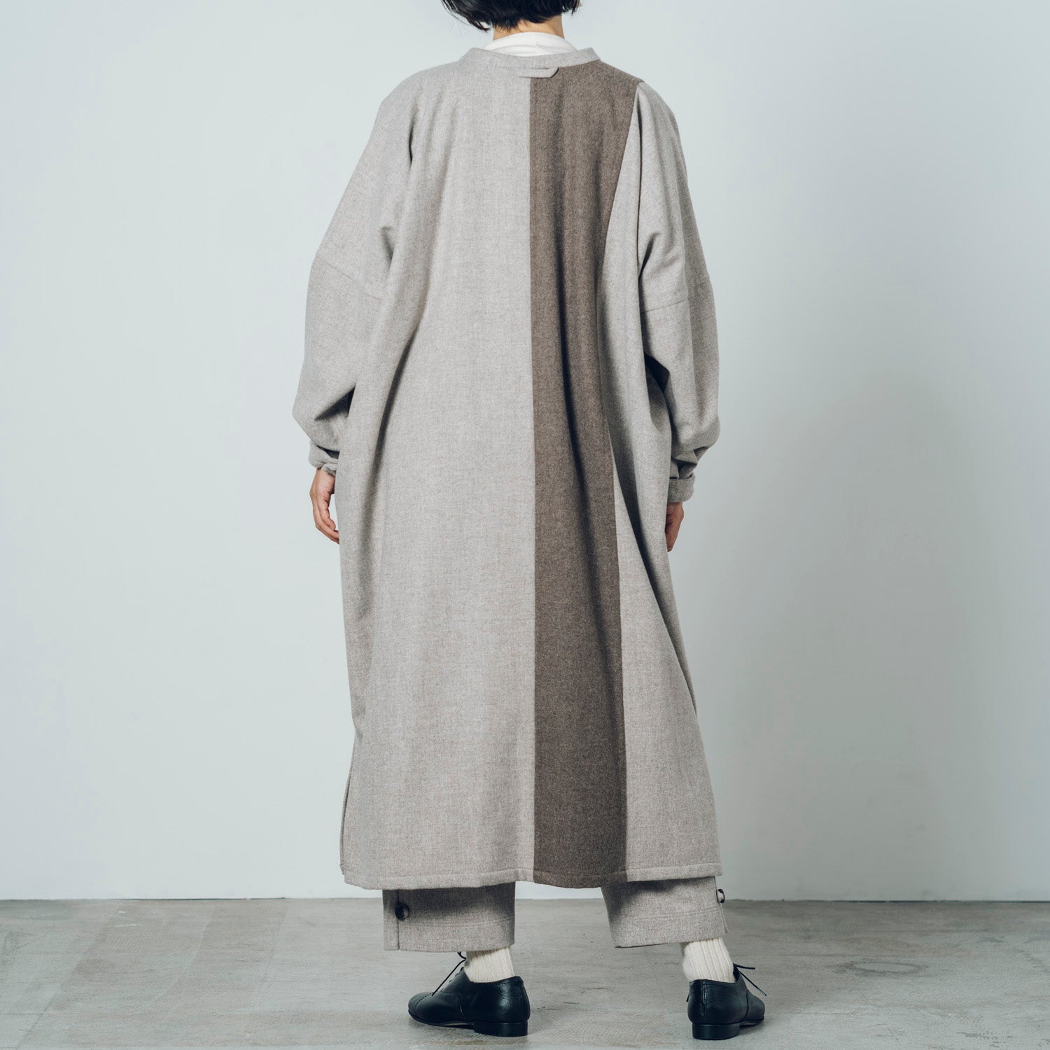 Accepting orders until 3/31 [Echizen Coat] Wool (Black Merino)/Gray x Brown