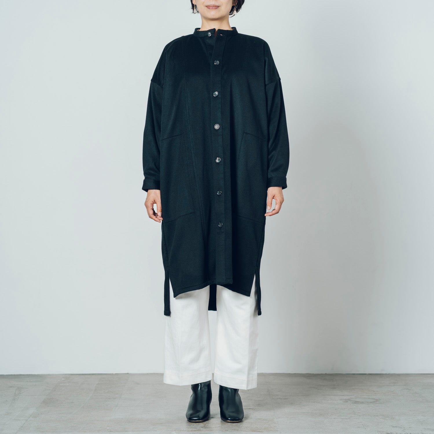 [Echizen Coat] Rescue Wool Cashmere / Black